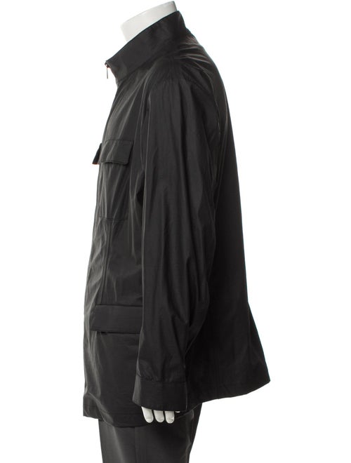 Armani Collezioni Tape Seam Weather Repellent Leather Windbreaker