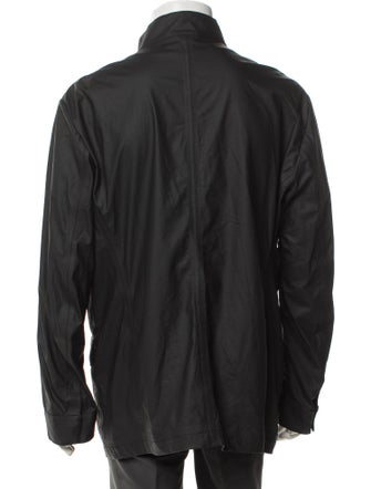 Armani Collezioni Tape Seam Weather Repellent Leather Windbreaker