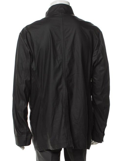 Armani Collezioni Tape Seam Weather Repellent Leather Windbreaker