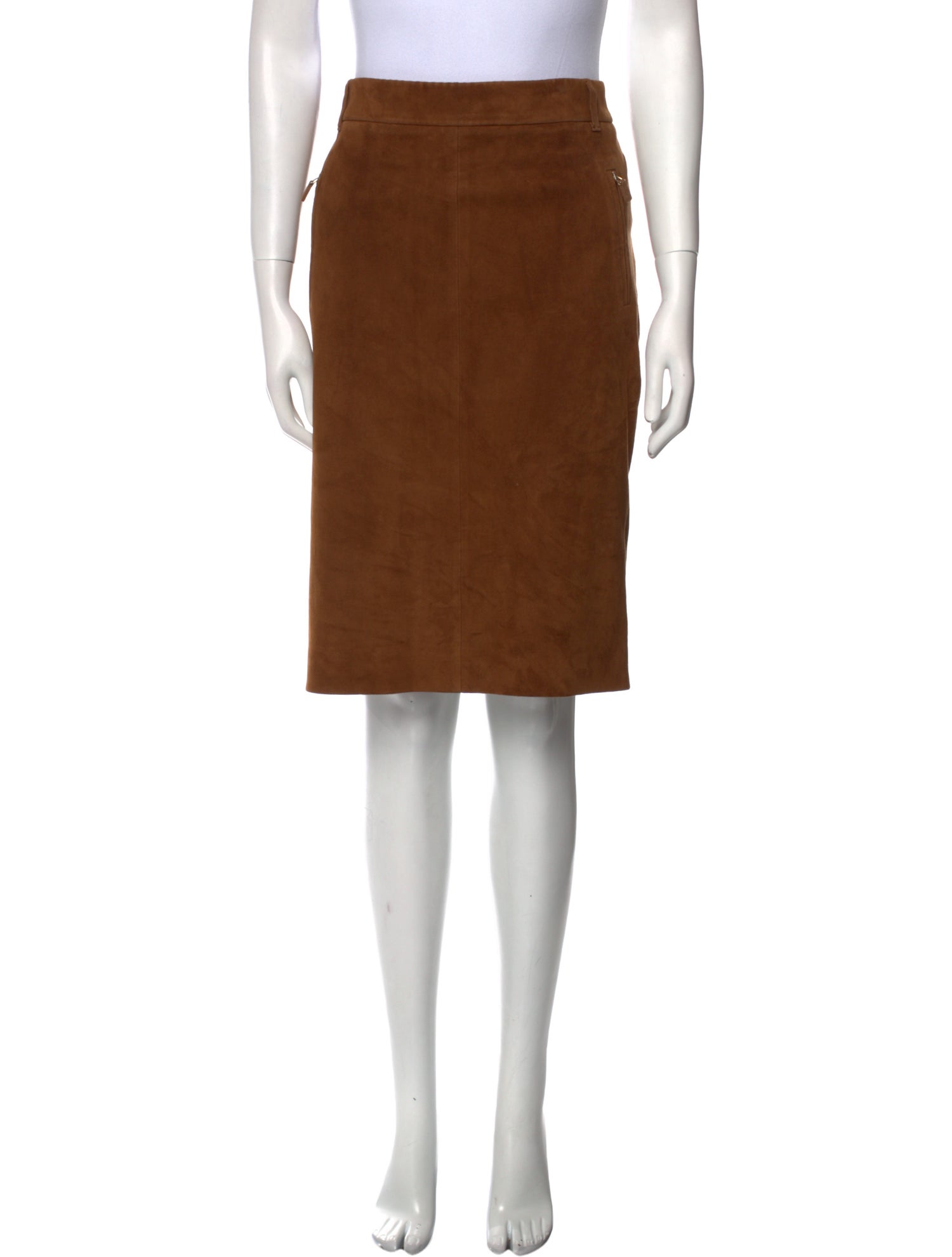 Loro Piana Leather Knee-Length Skirt