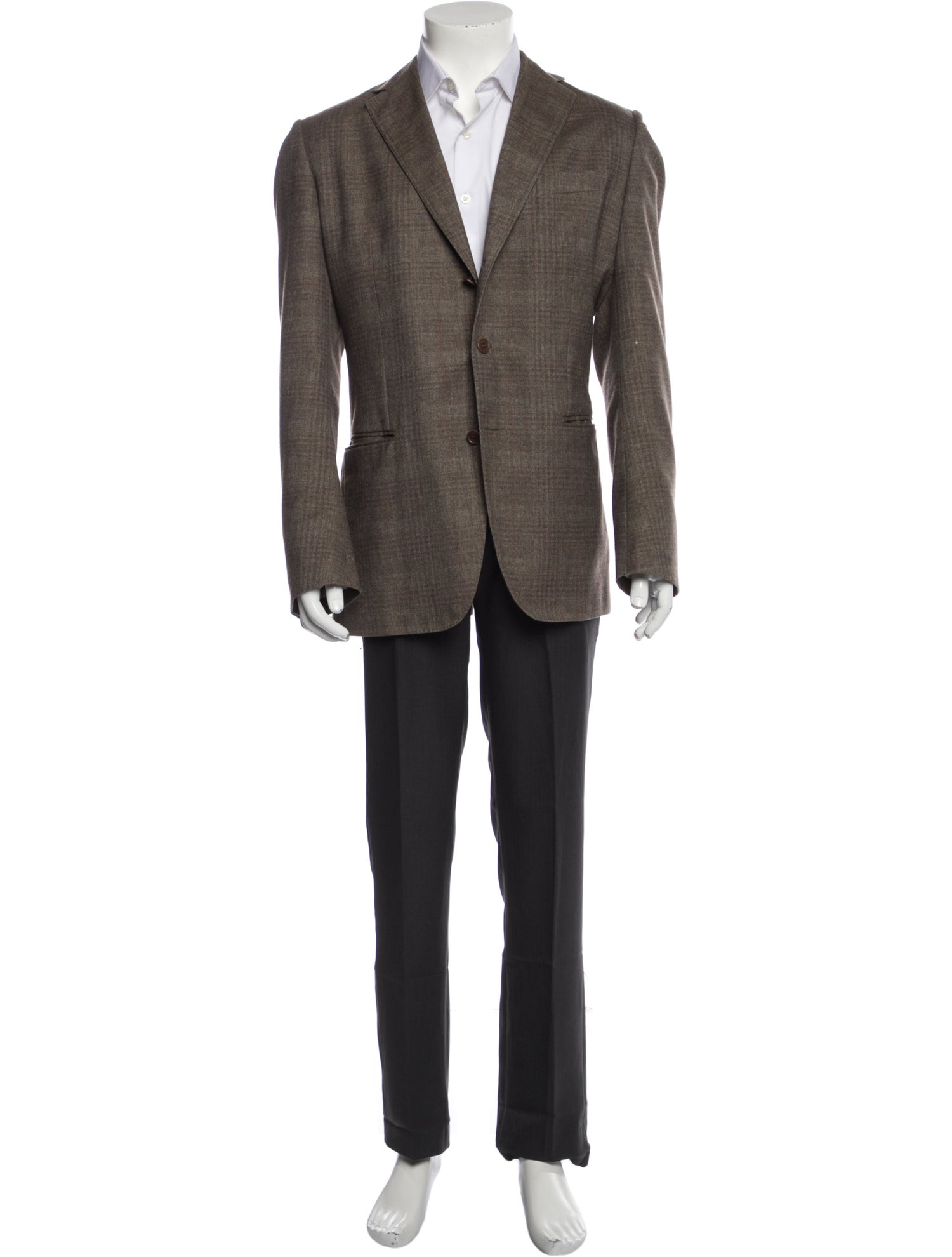 Loro Piana Cashmere Plaid Print Blazer