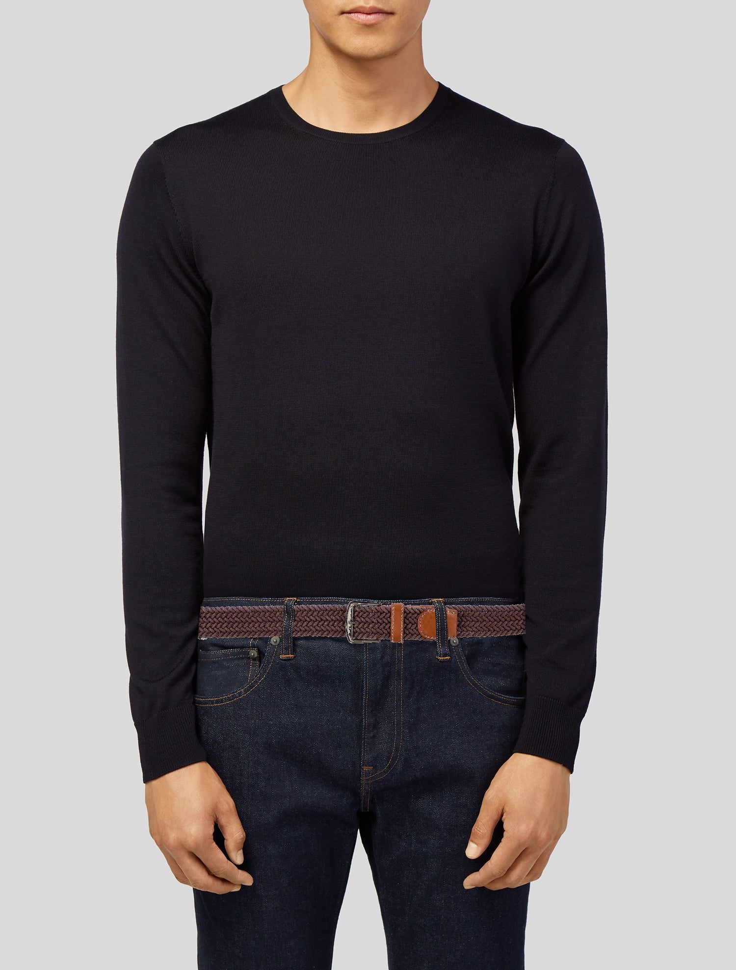 Loro Piana Leather Braided Accents Belt