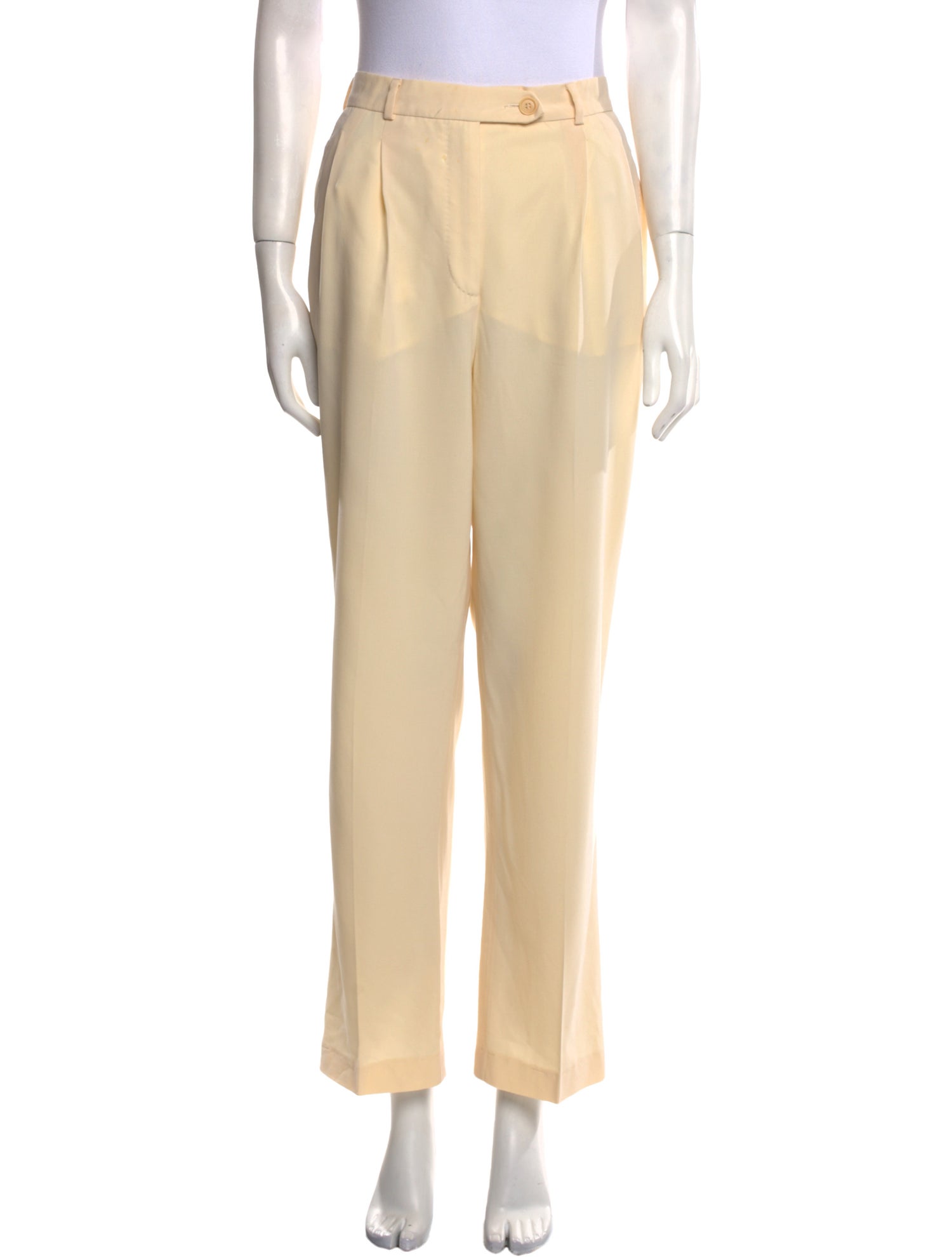 【Gianni Versace】Wide Wool Trousers Gianni Versace Wool Wide Leg Pants - Neutrals, 9