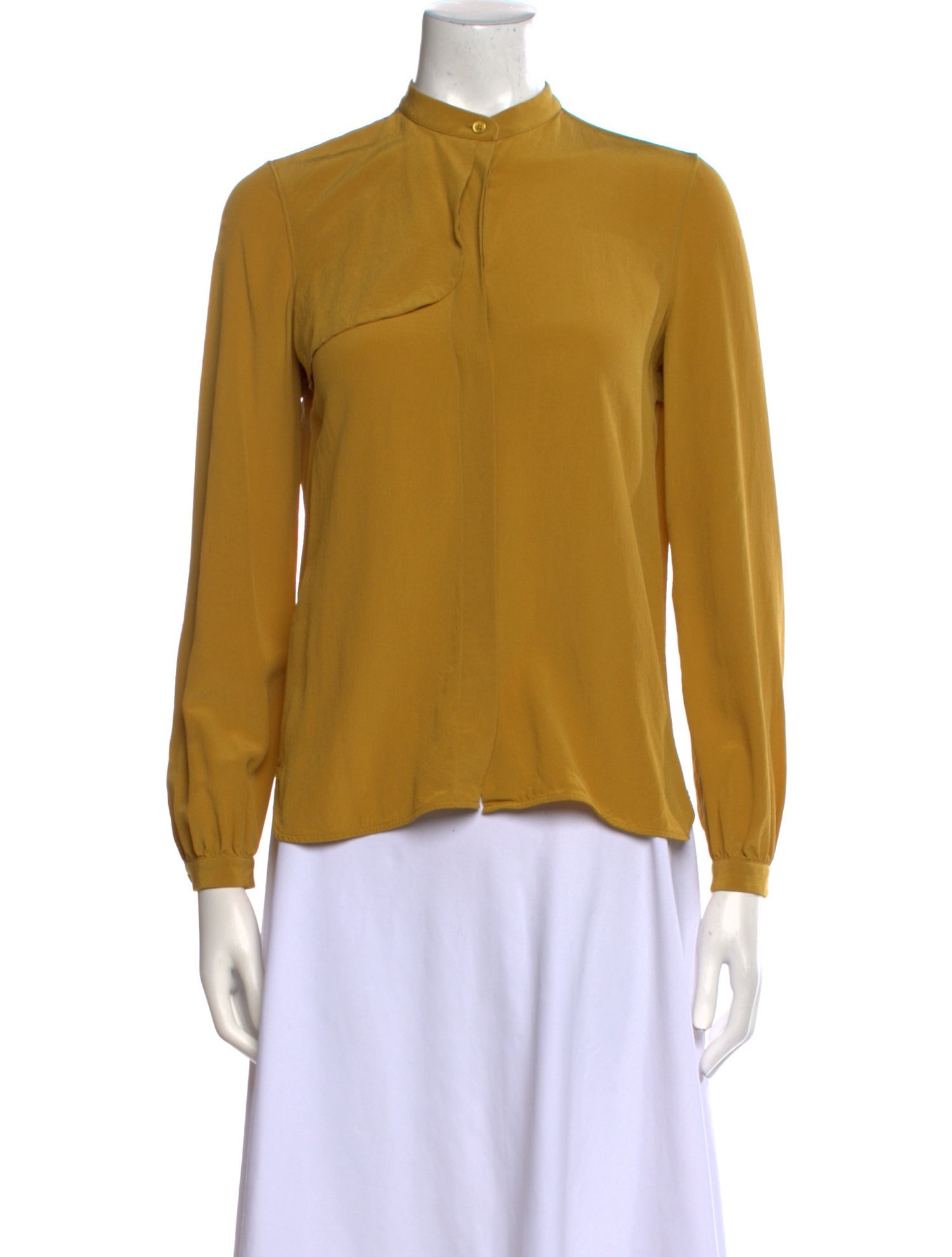 Loro Piana Silk Mock Neck Blouse