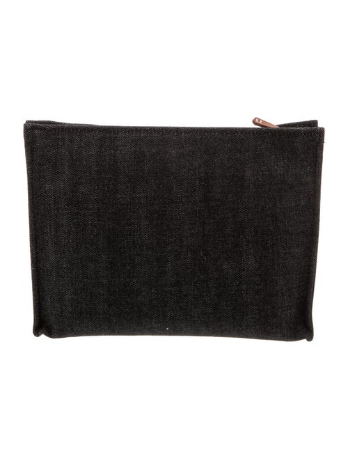 Loro Piana Denim Suitcase Stripe Pouch