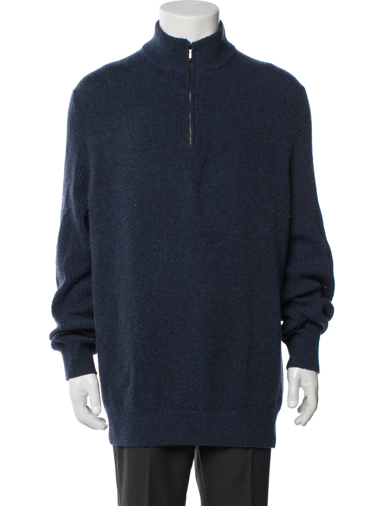 Loro Piana Mock Neck Long Sleeve Polo Sweater