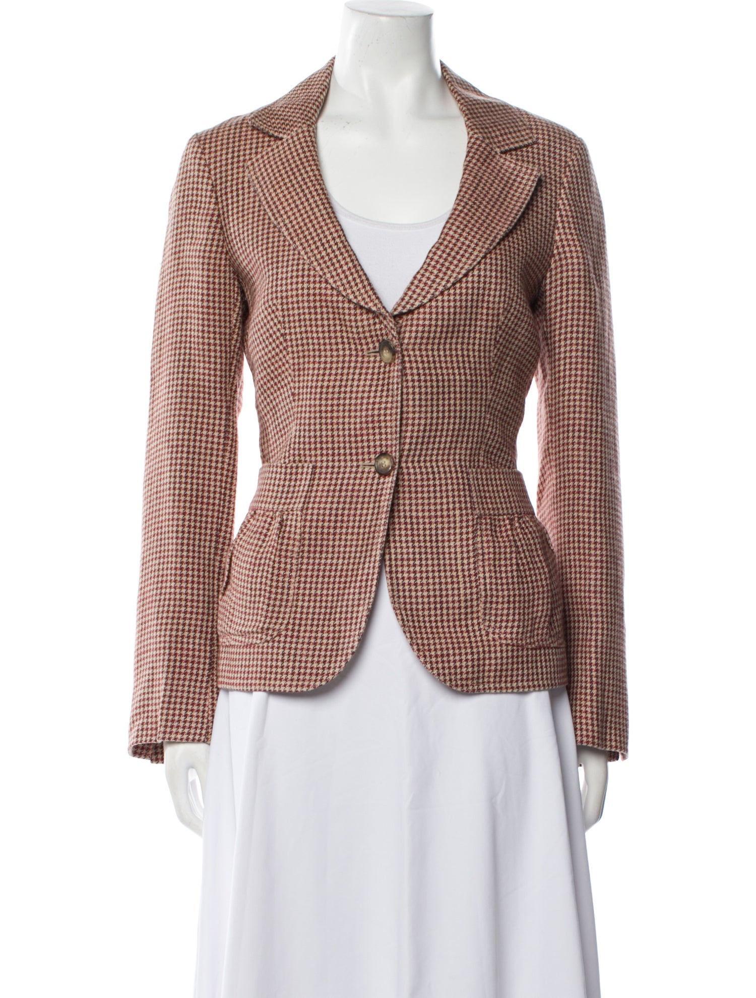 Loro Piana Linen Plaid Print Blazer