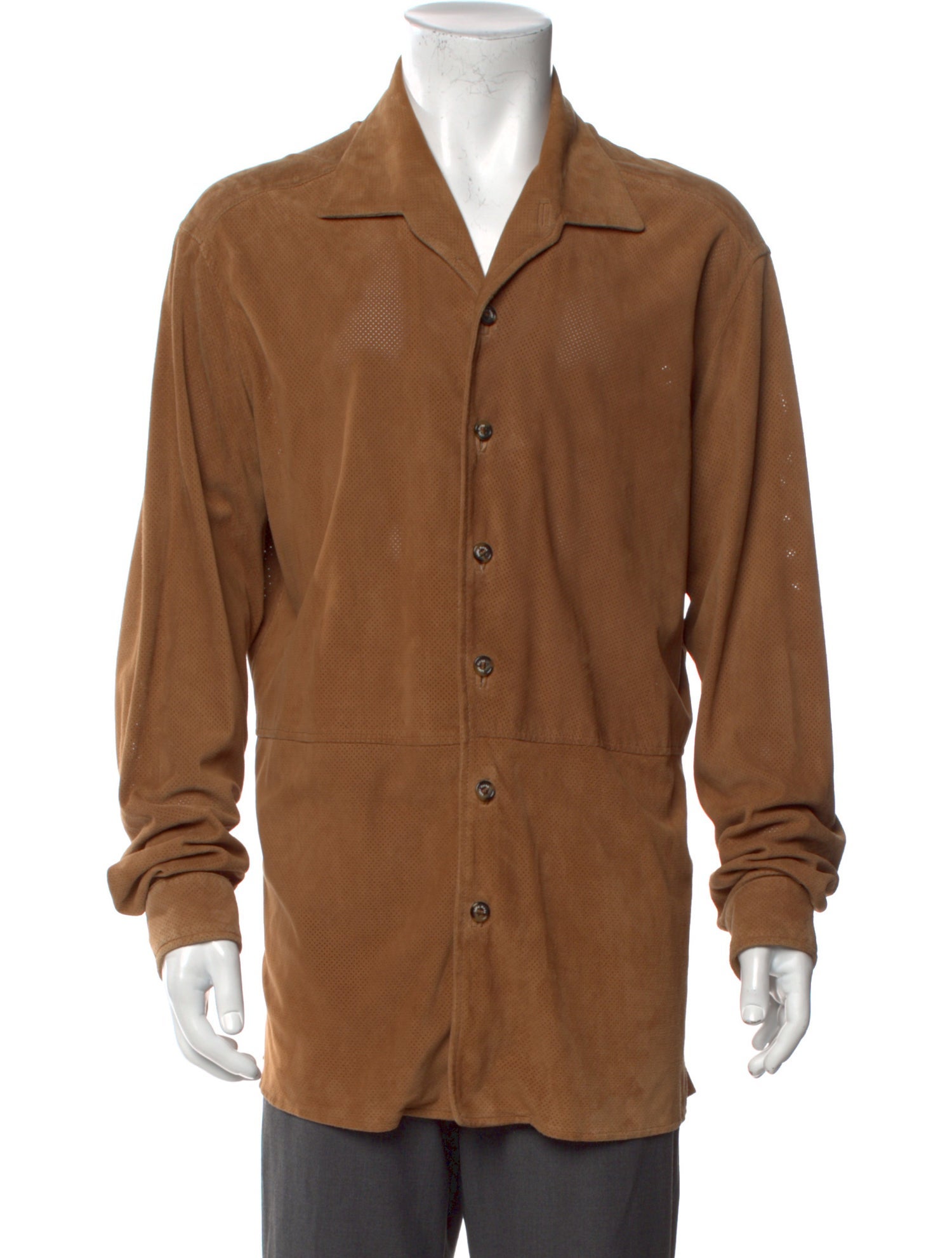 Loro Piana Leather Long Sleeve Shirt