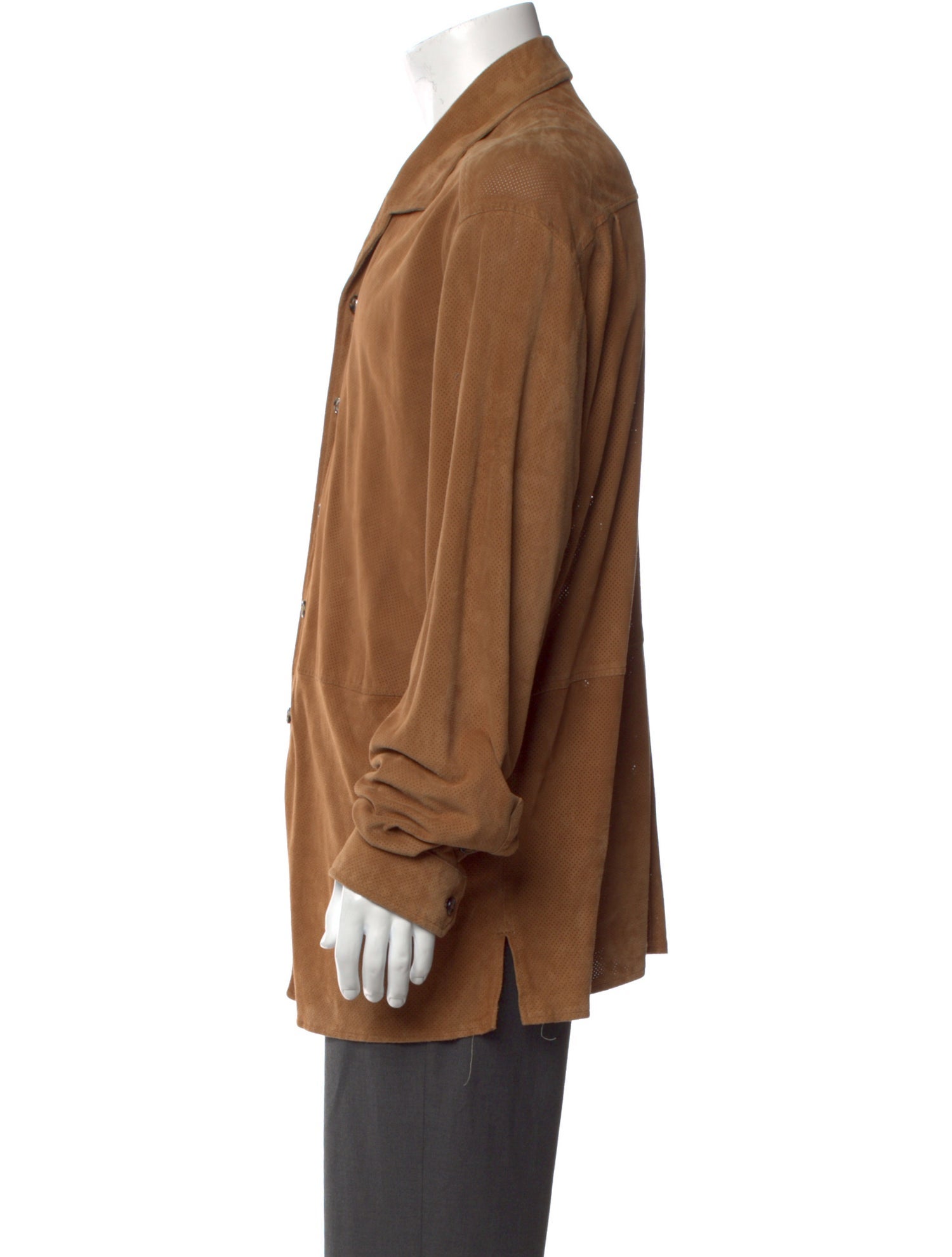 Loro Piana Leather Long Sleeve Shirt