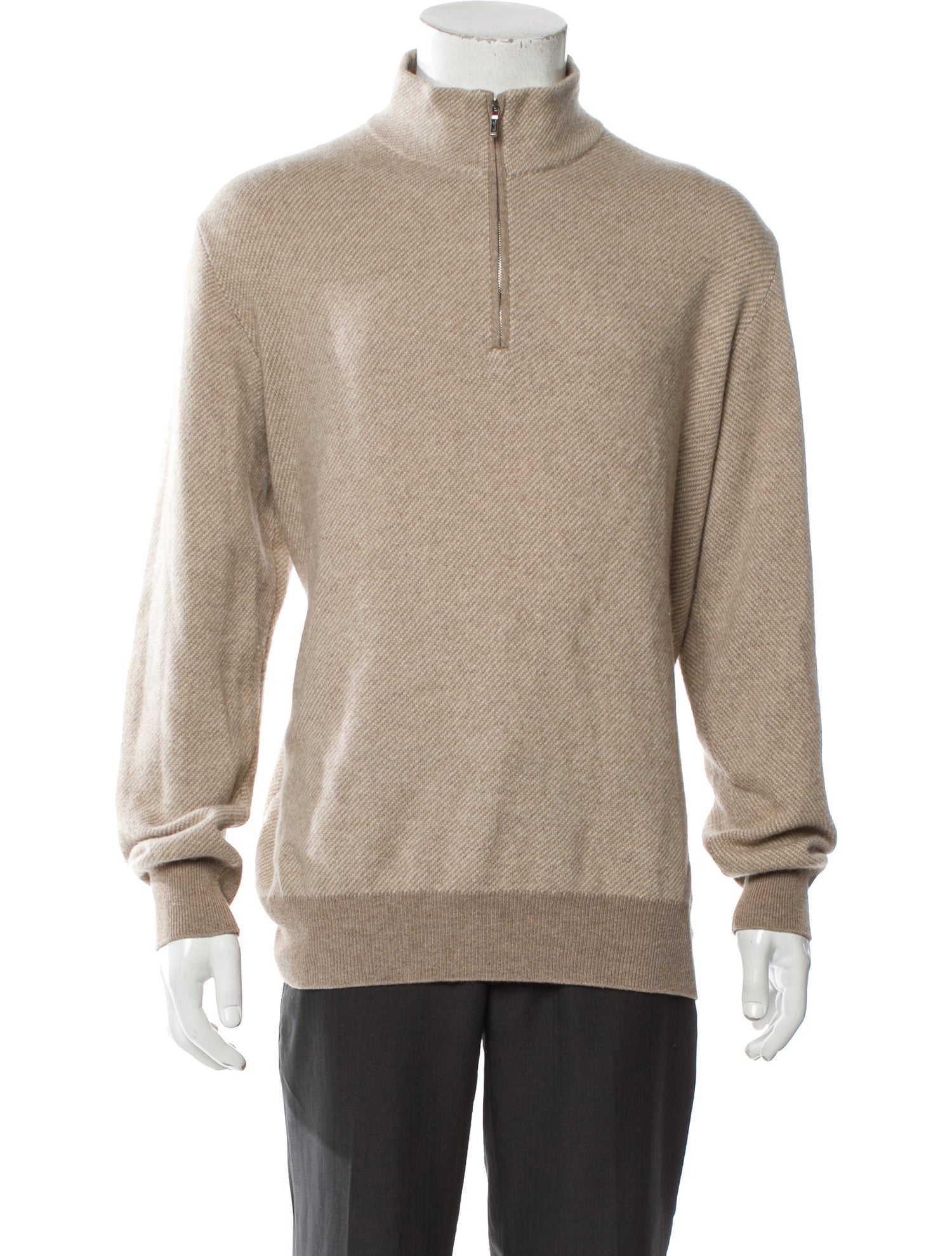 Loro Piana Cashmere Mock Neck Polo Sweater