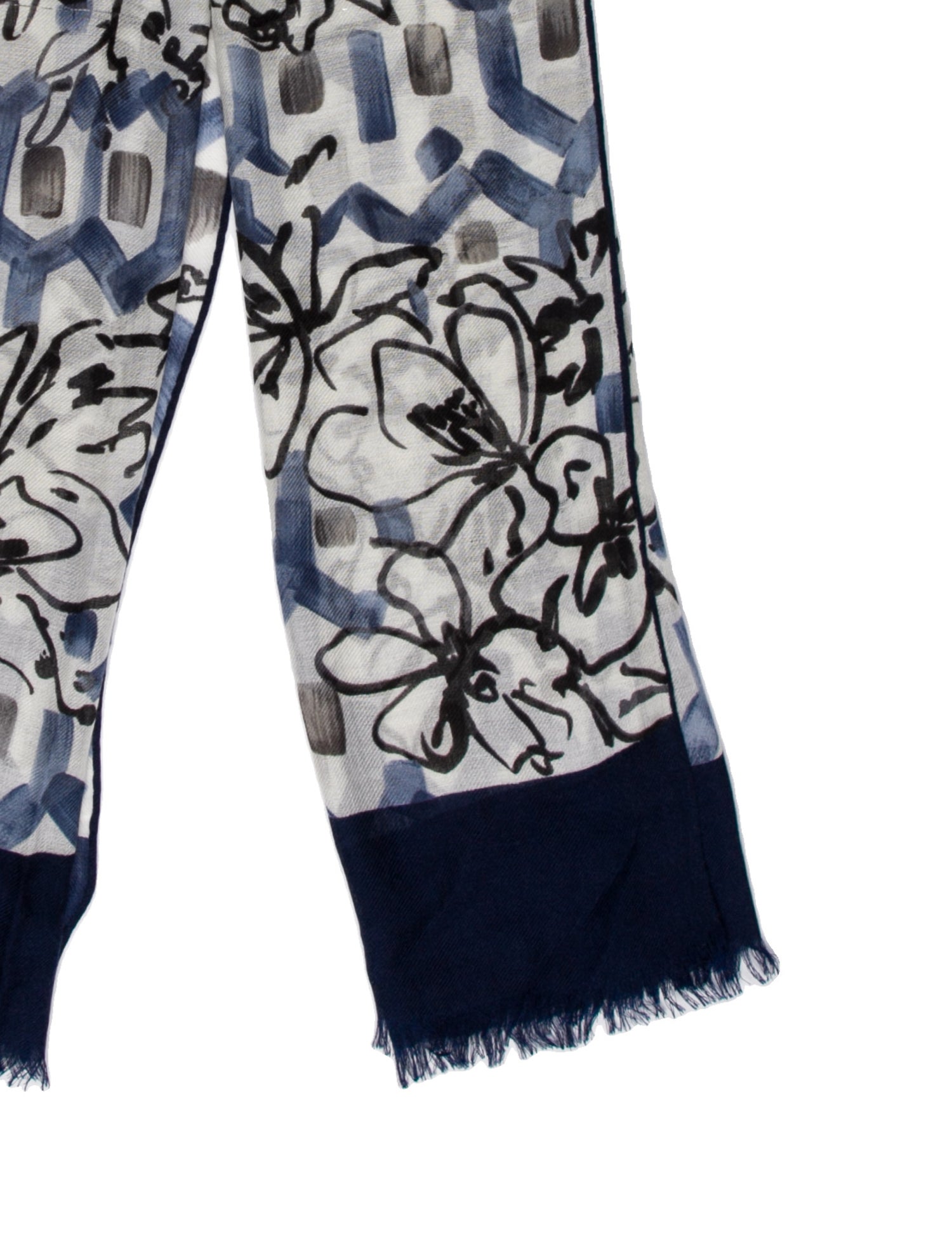 Loro Piana Cashmere Floral Print Scarf