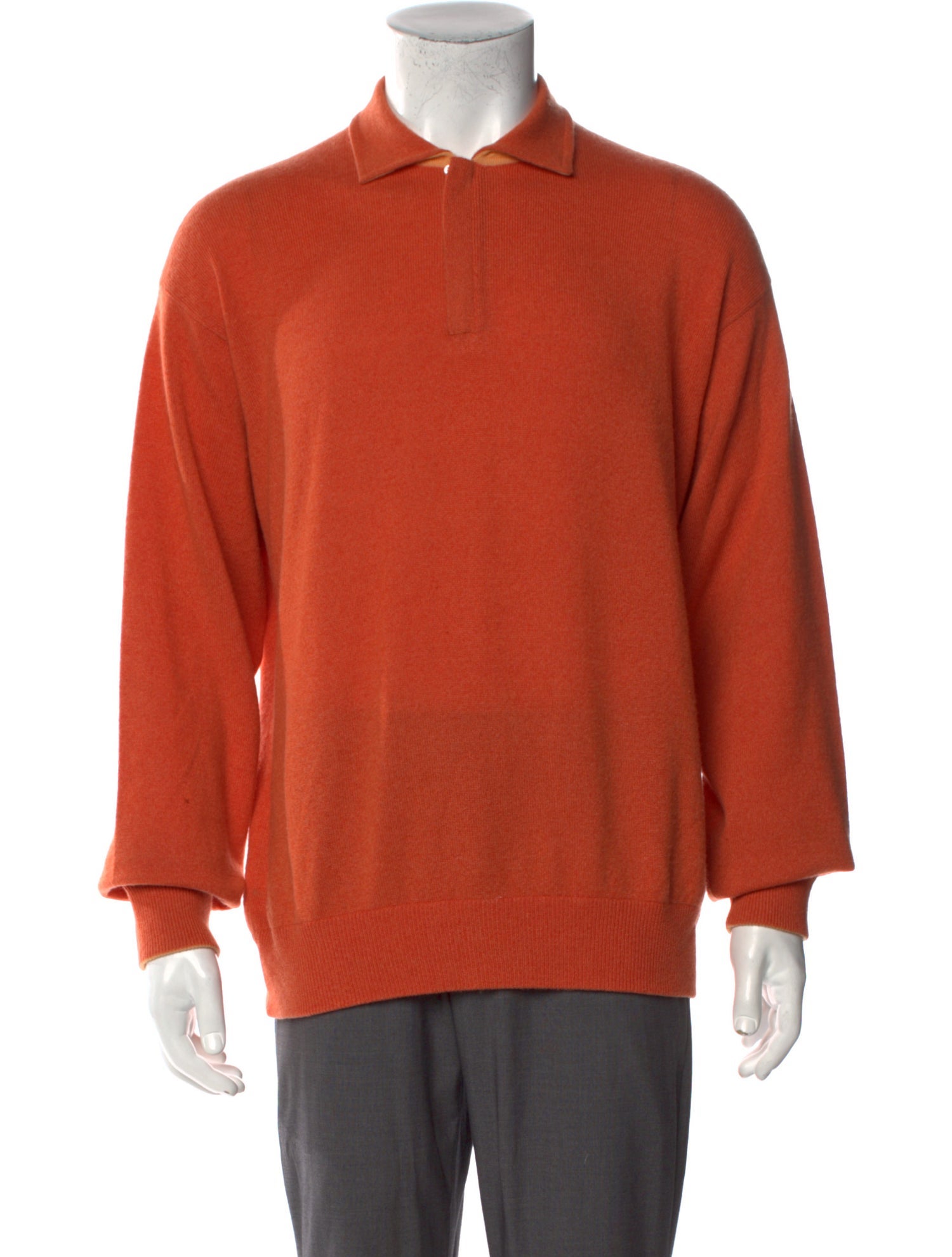 Loro Piana Cashmere Mock Neck Polo Sweater