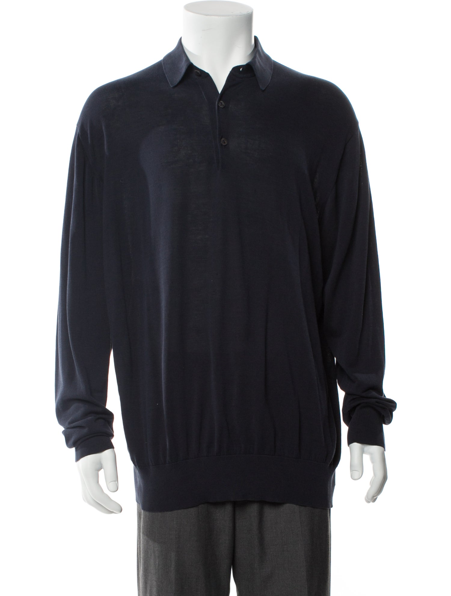 Loro Piana Collar Long Sleeve Polo Shirt