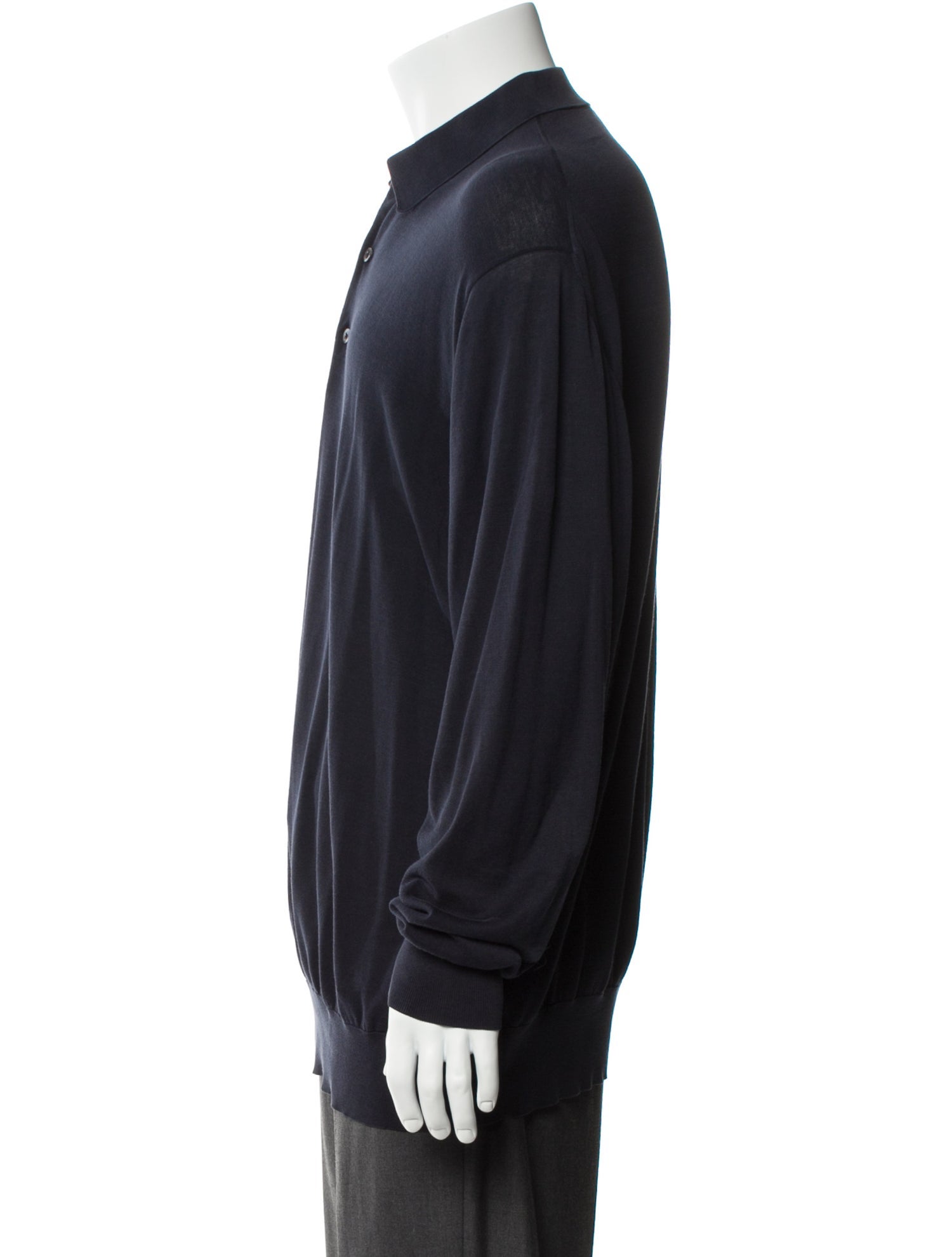 Loro Piana Collar Long Sleeve Polo Shirt
