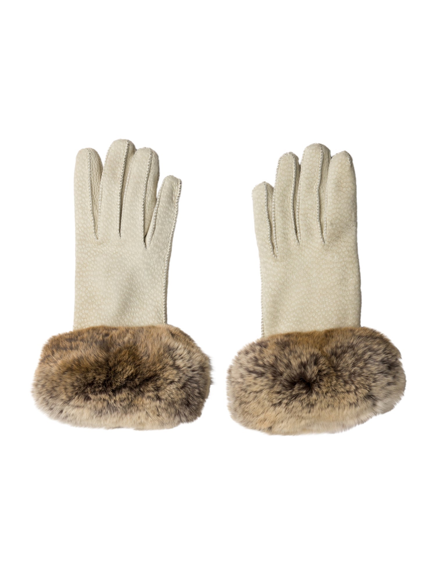 Loro Piana Capybara Leather Chinchilla-Trimmed Winter Gloves