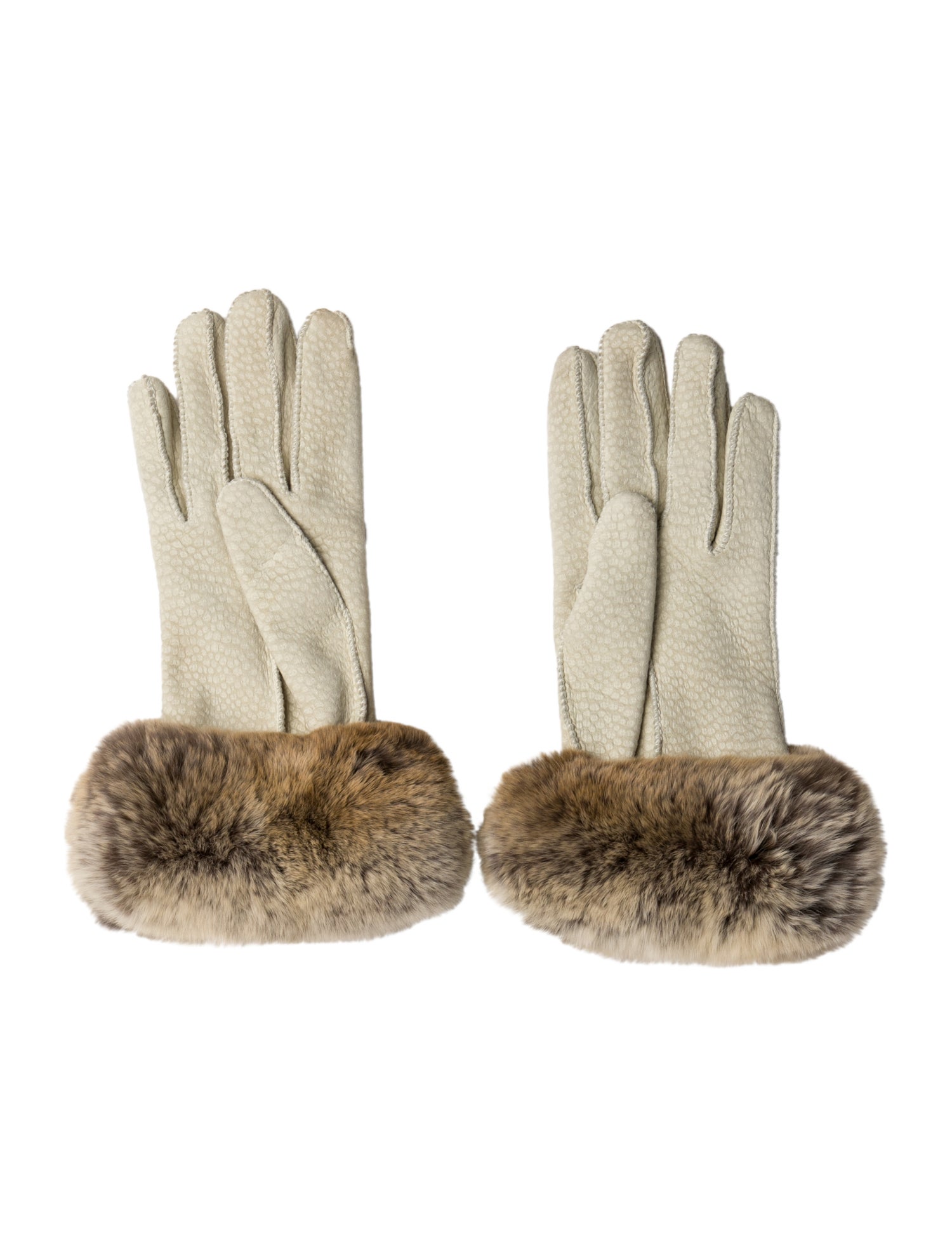 Loro Piana Capybara Leather Chinchilla-Trimmed Winter Gloves