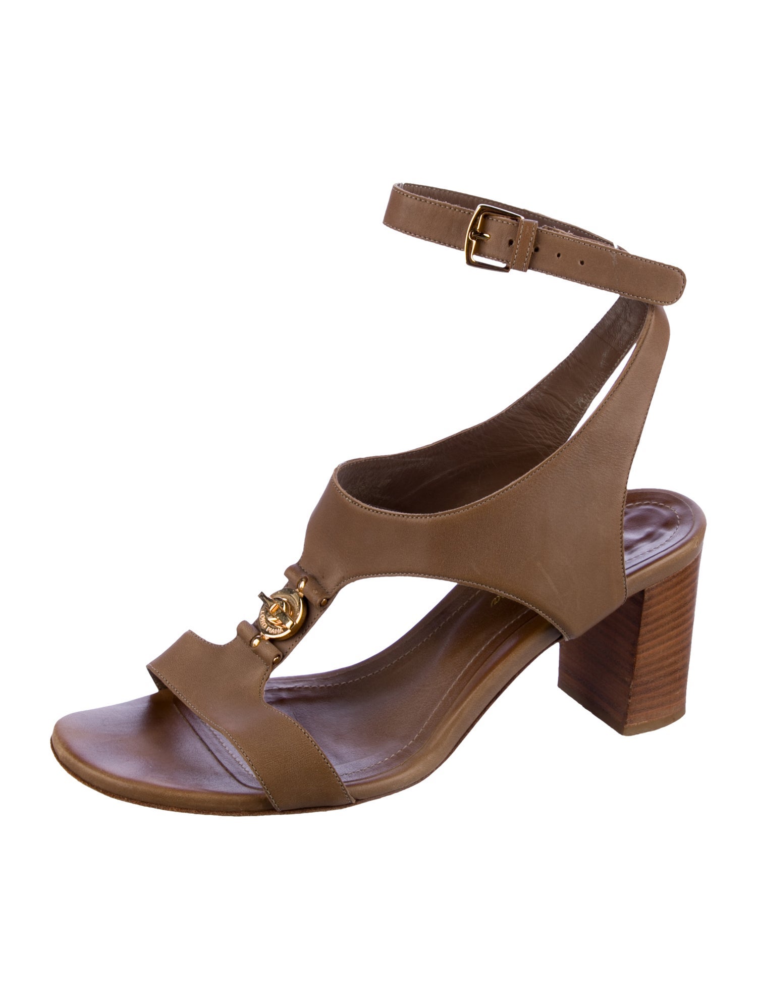 Loro Piana Leather T-Strap Sandals