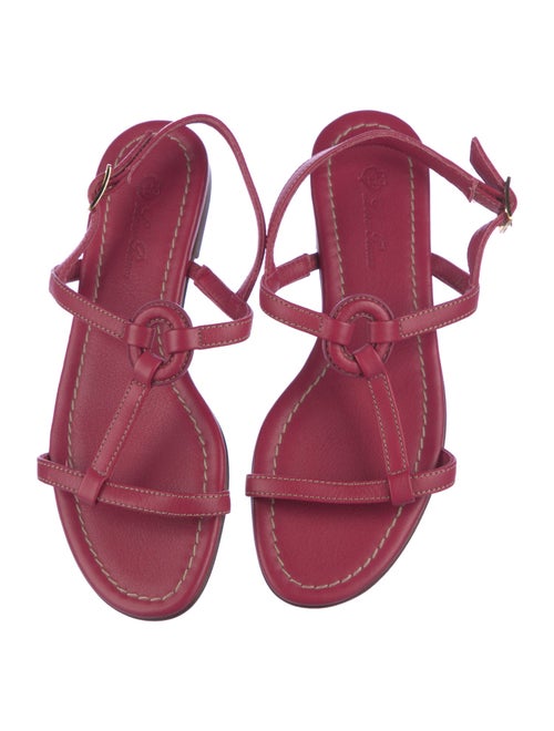 Loro Piana Leather T-Strap Sandals