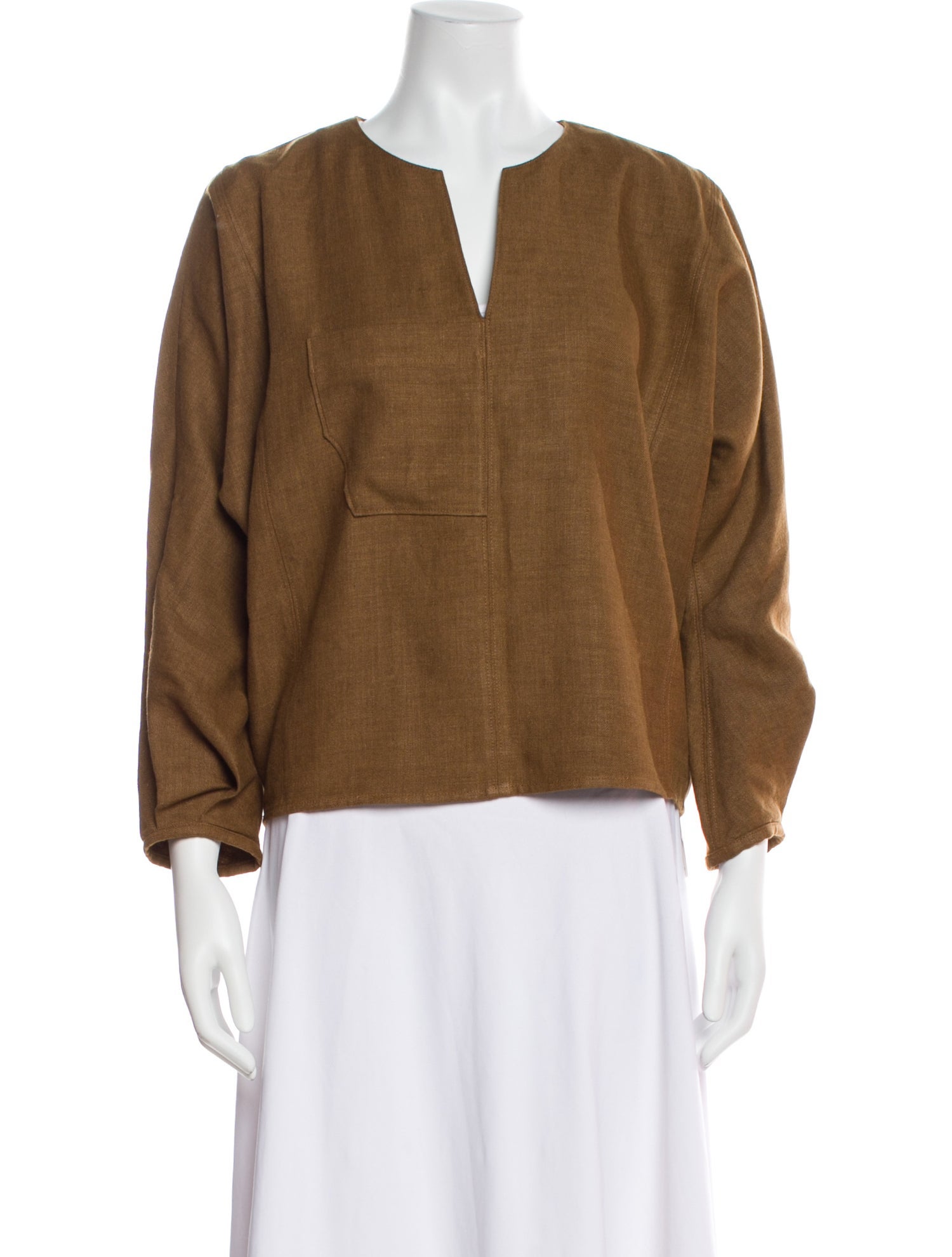 Loro Piana Linen V-Neck Blouse