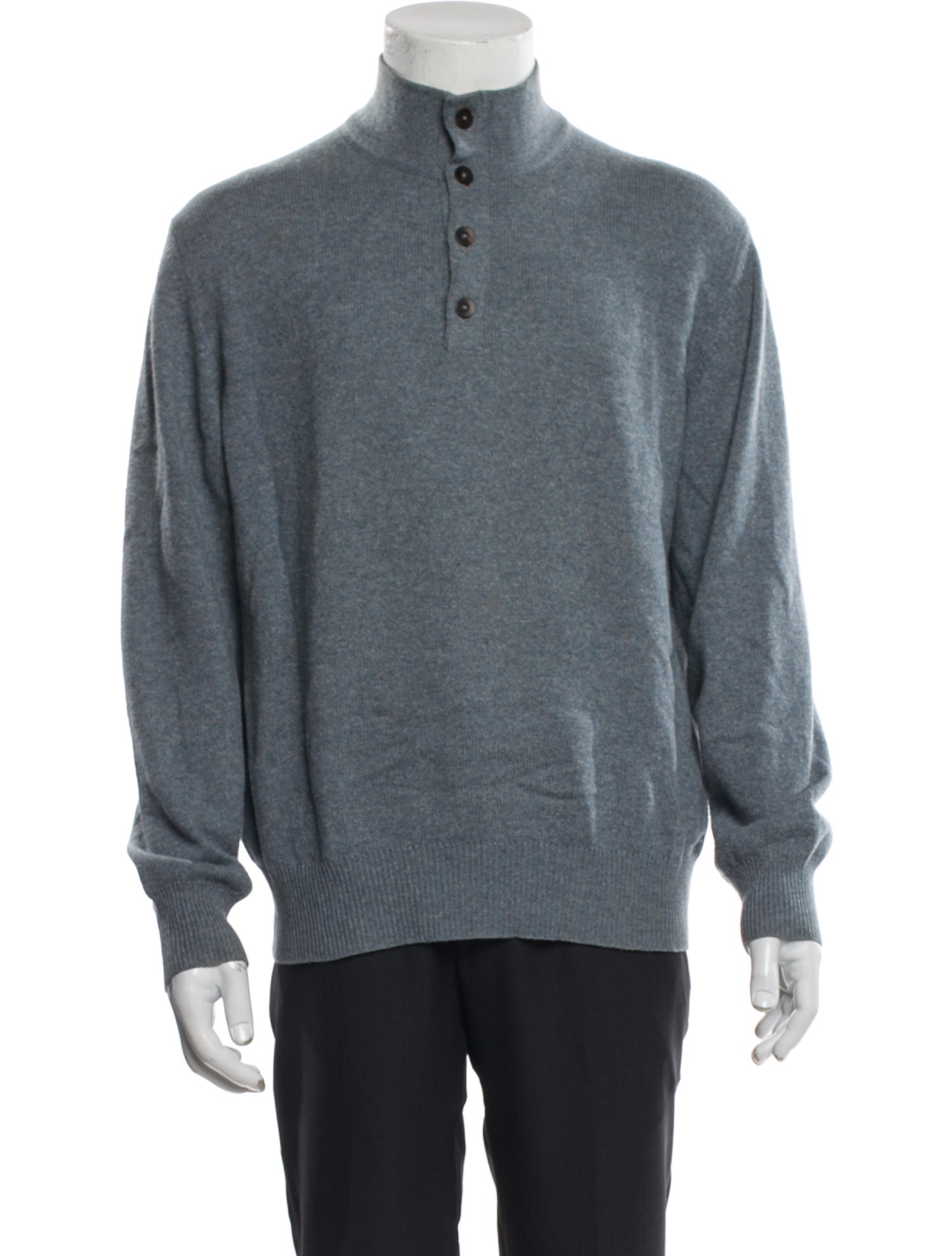Loro Piana Cashmere Mock Neck Polo Sweater