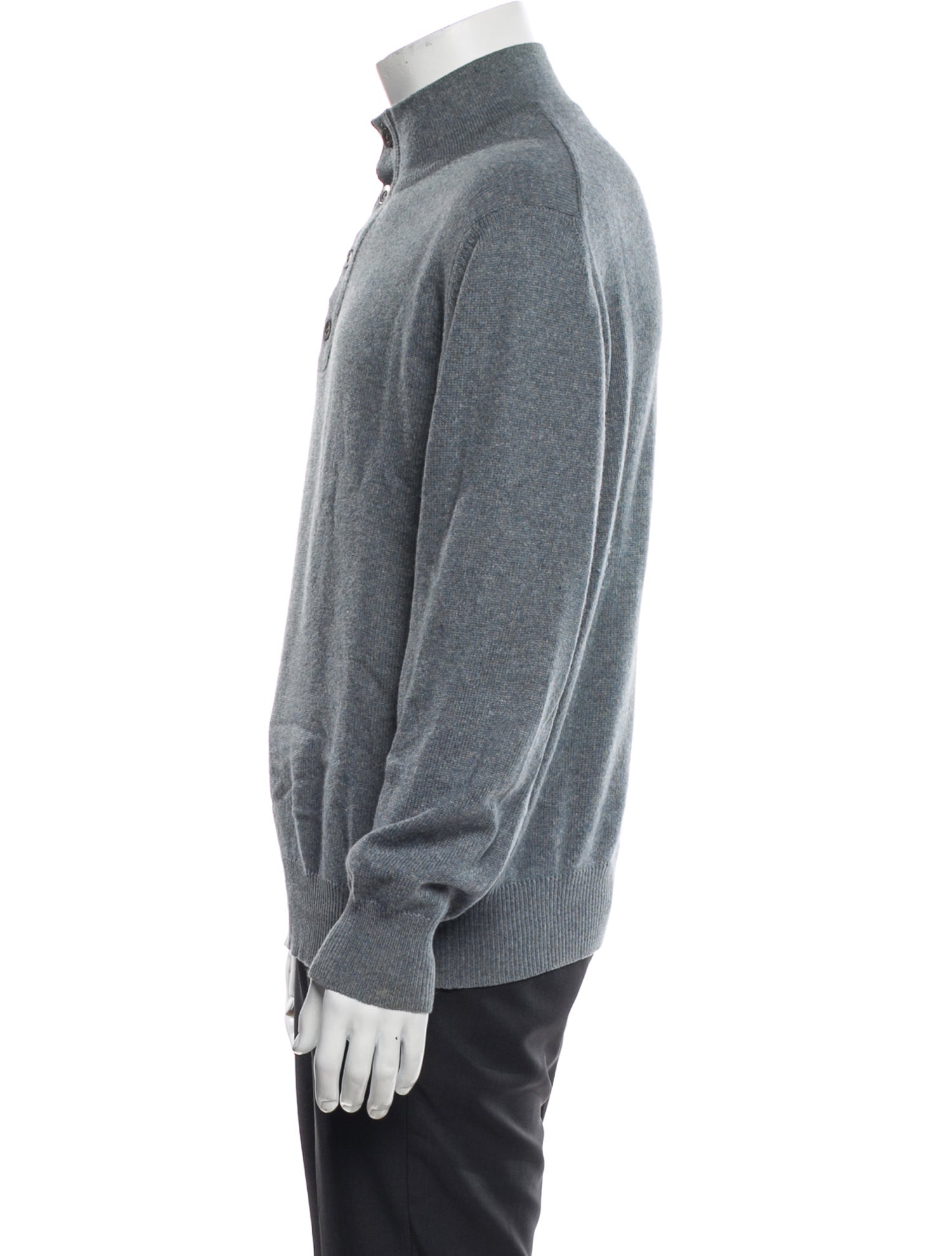 Loro Piana Cashmere Mock Neck Polo Sweater
