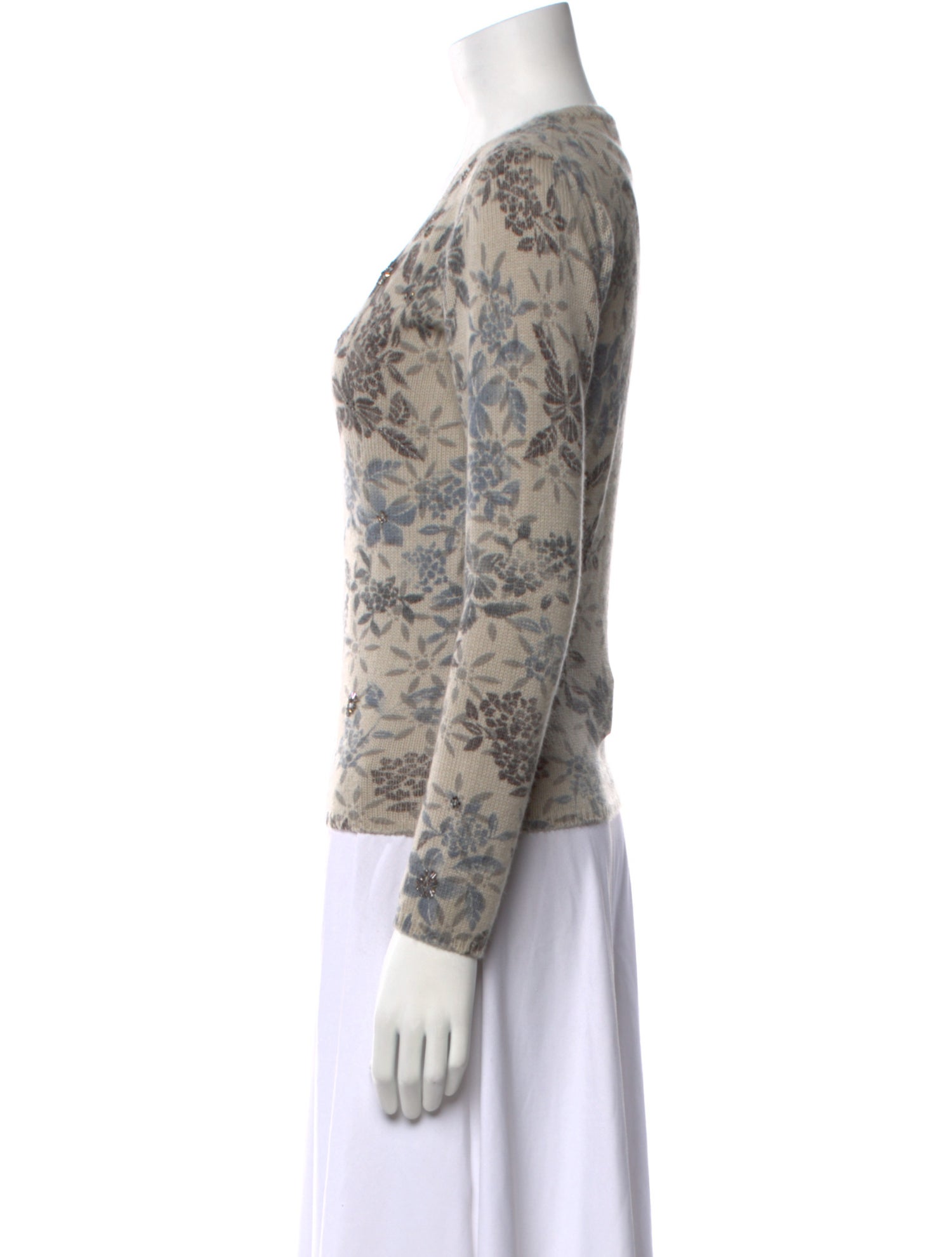 Loro Piana Cashmere Floral Print Sweater