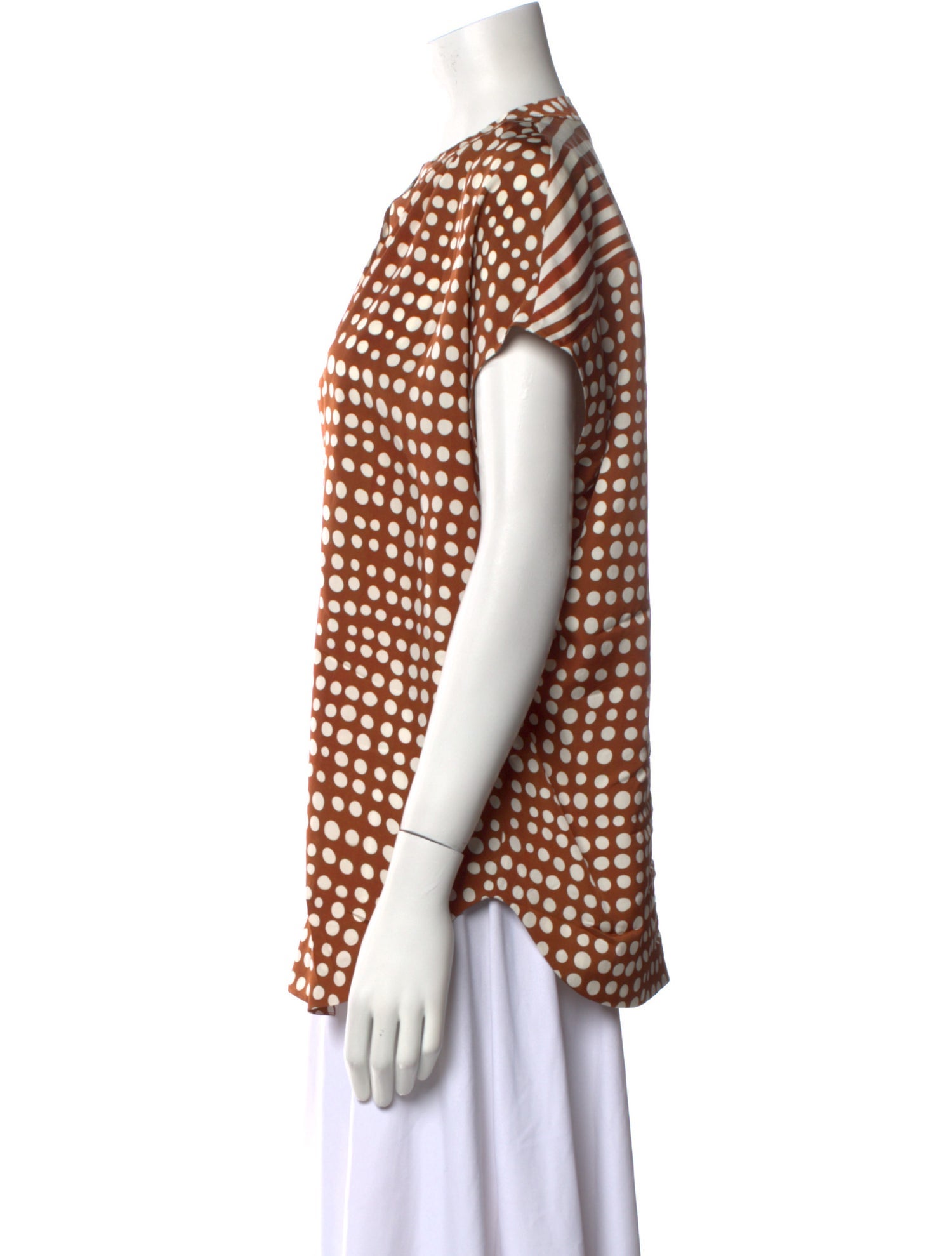 Loro Piana Silk Polka Dot Print Blouse