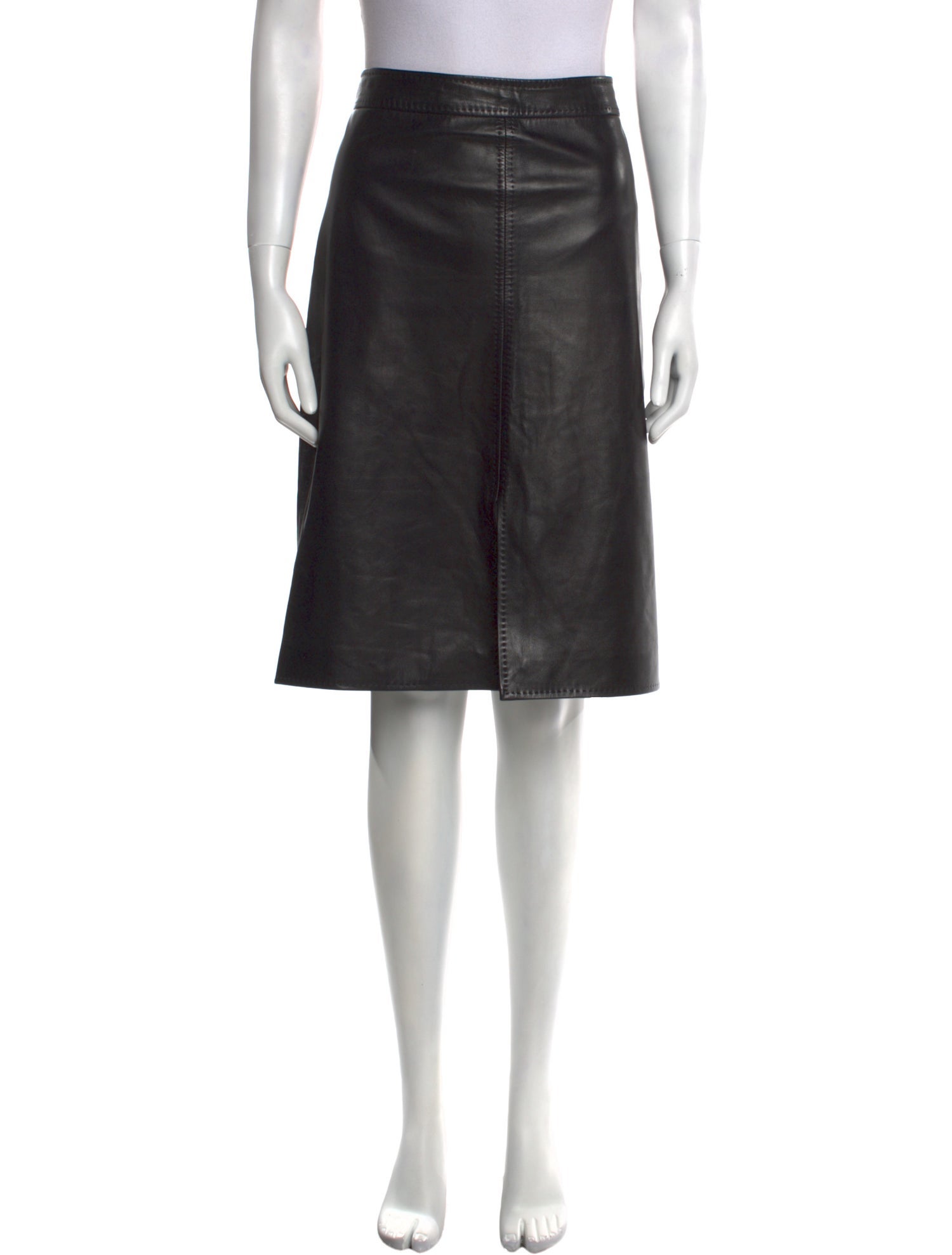 Loro Piana Leather Knee-Length Skirt