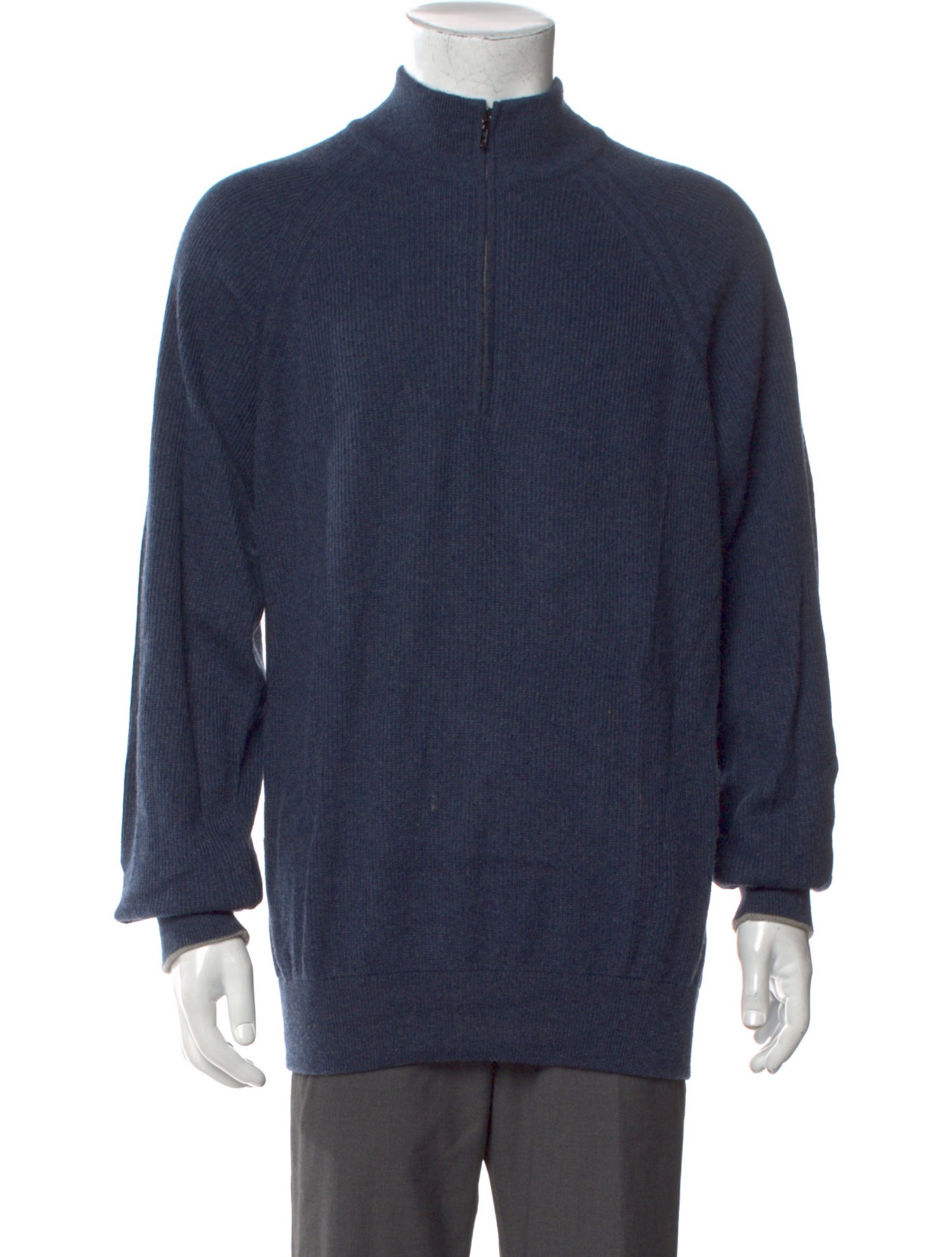 Loro Piana Cashmere Mock Neck Polo Sweater