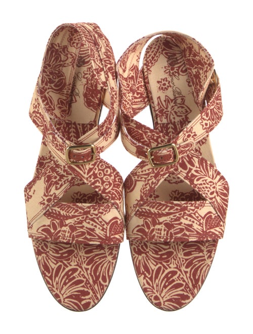 Loro Piana Canvas Floral Print Gladiator Sandals