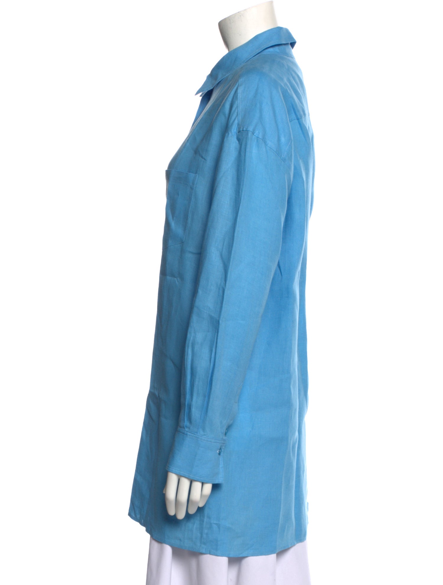 Loro Piana Linen Long Sleeve Button-Up Top