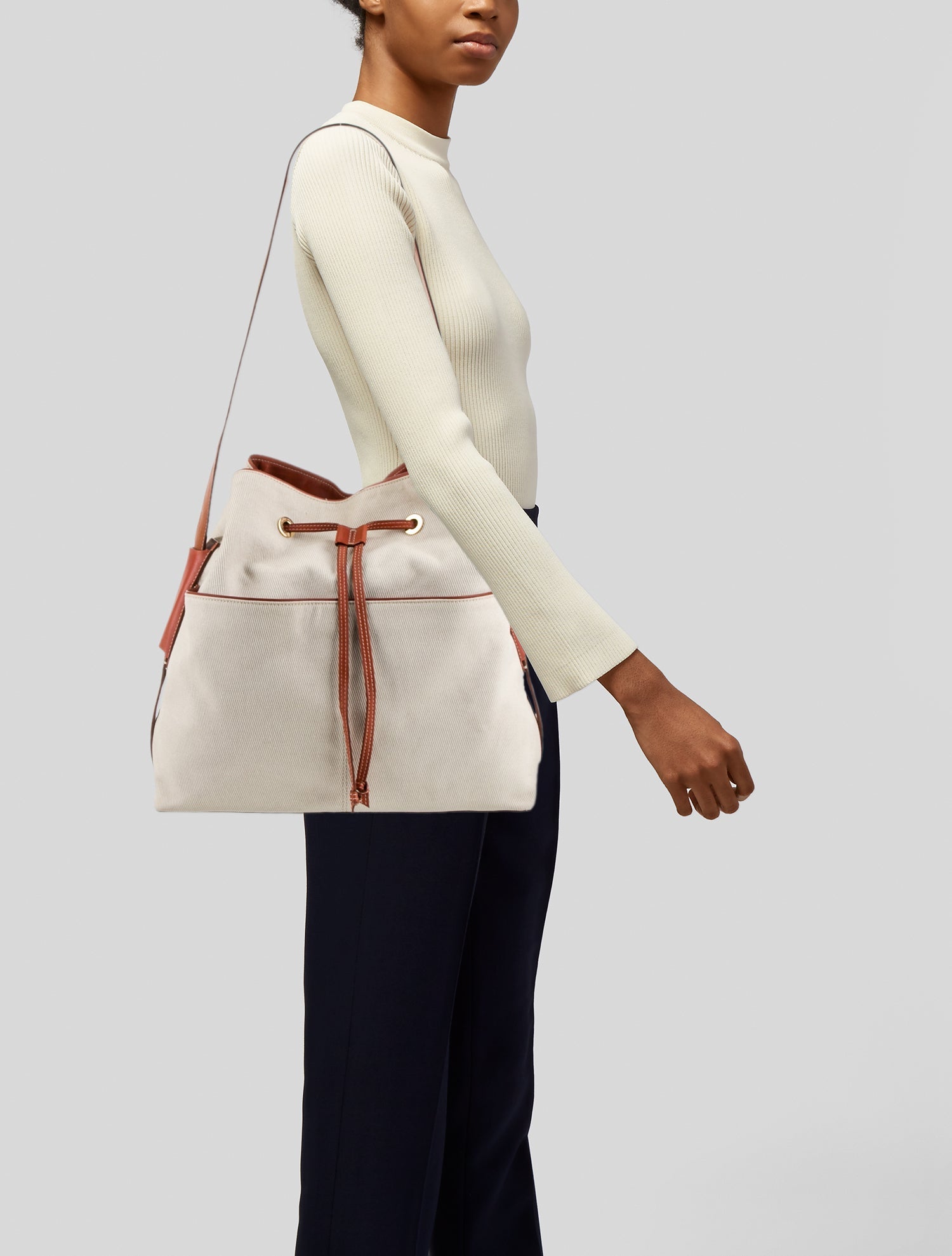 Loro Piana Canvas Bucket Bag