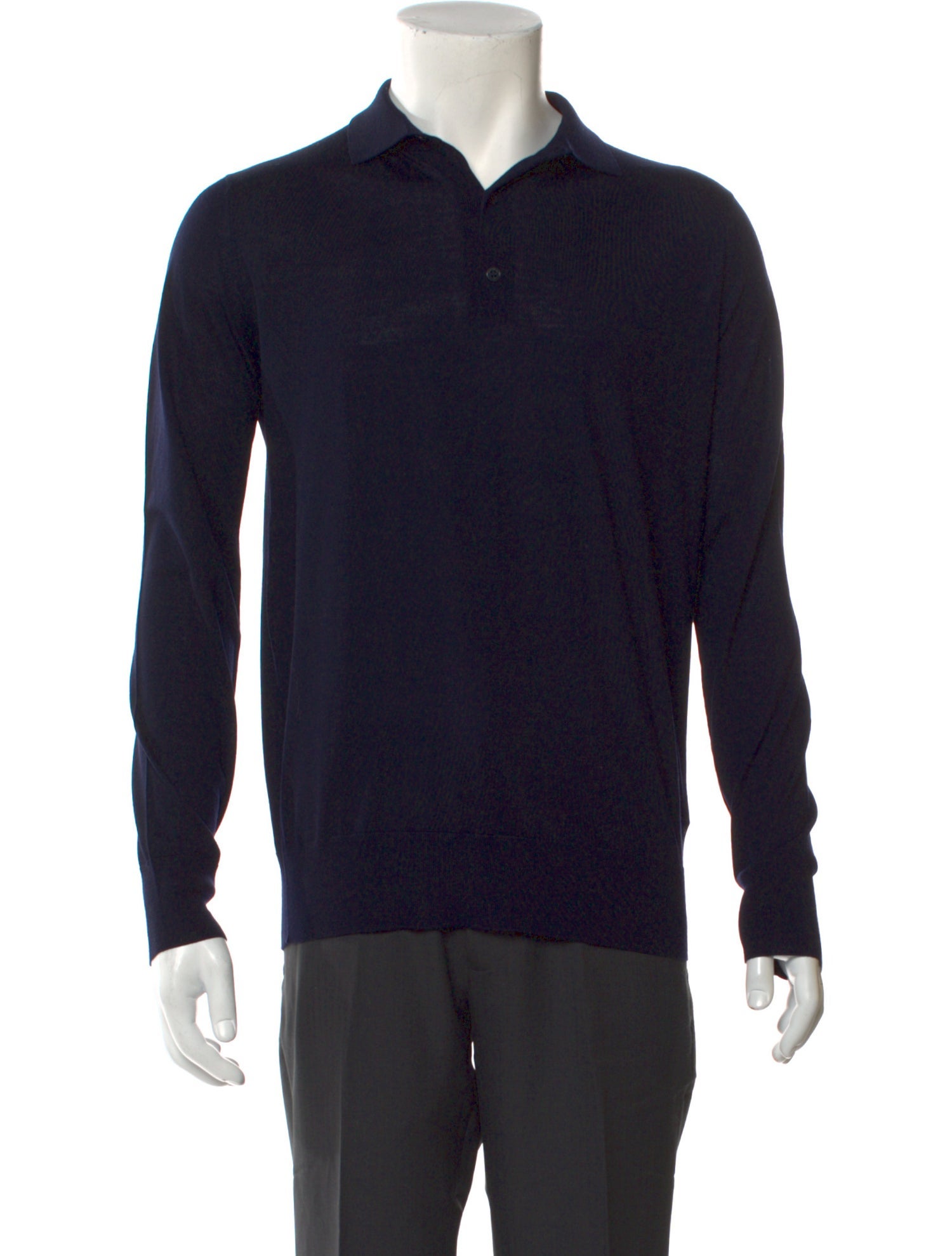 Loro Piana Virgin Wool Collar Polo Sweater