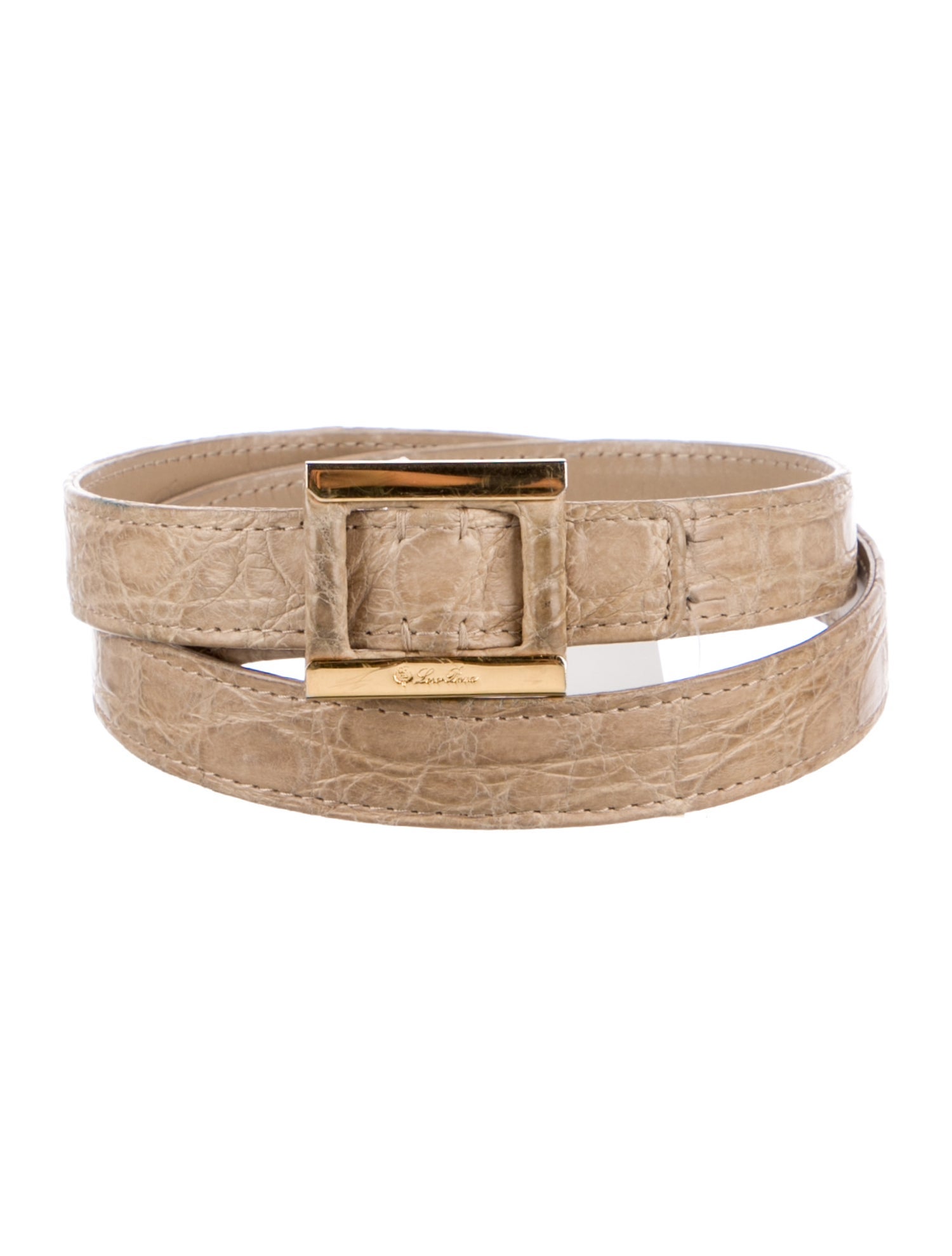 Loro Piana Skinny Alligator Belt