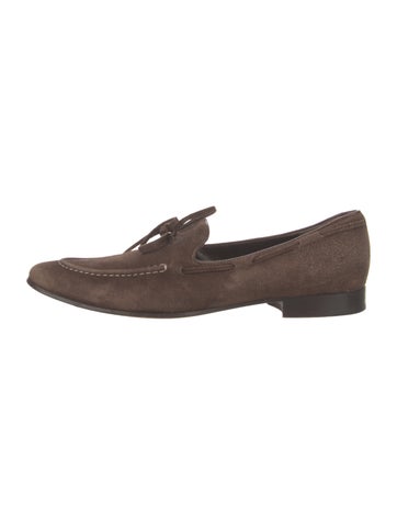 Loro Piana Flats Suede Whipstitch Trim Loafers Us9, It39 | 9