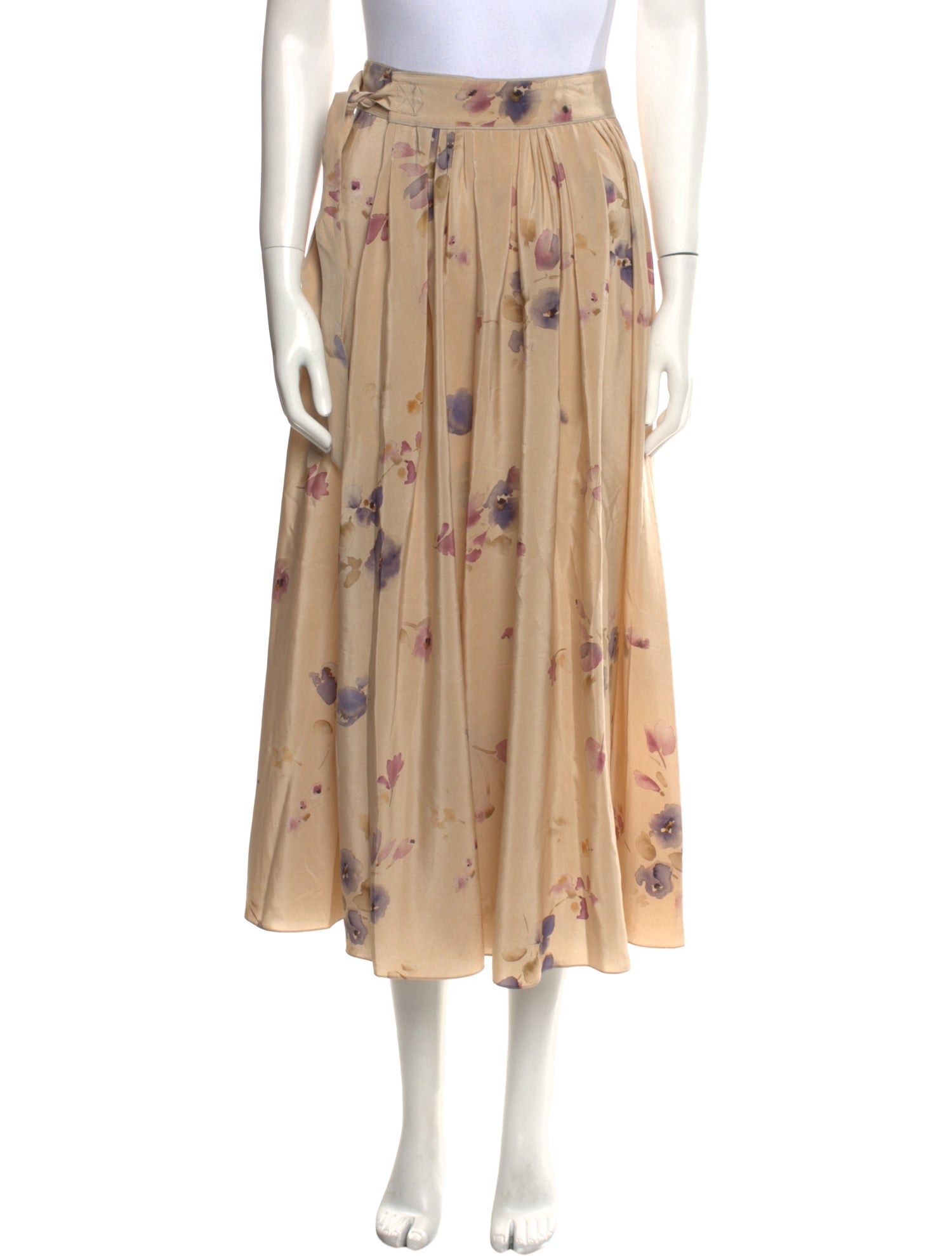 Loro Piana Silk Midi Length Skirt