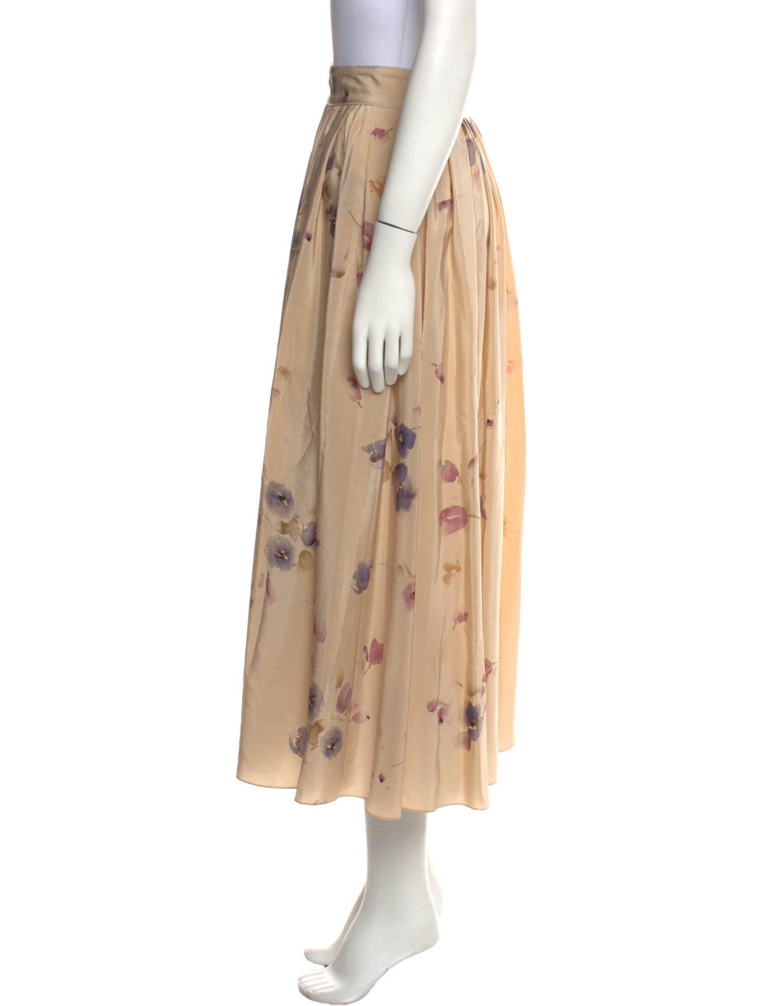 Loro Piana Silk Midi Length Skirt