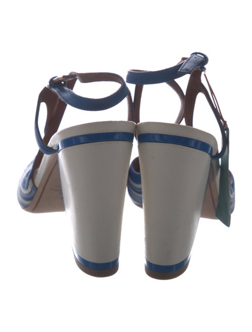 Loro Piana Leather Striped T-Strap Pumps