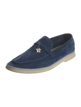 Loro Piana Summer Charms Walk Suede Loafers