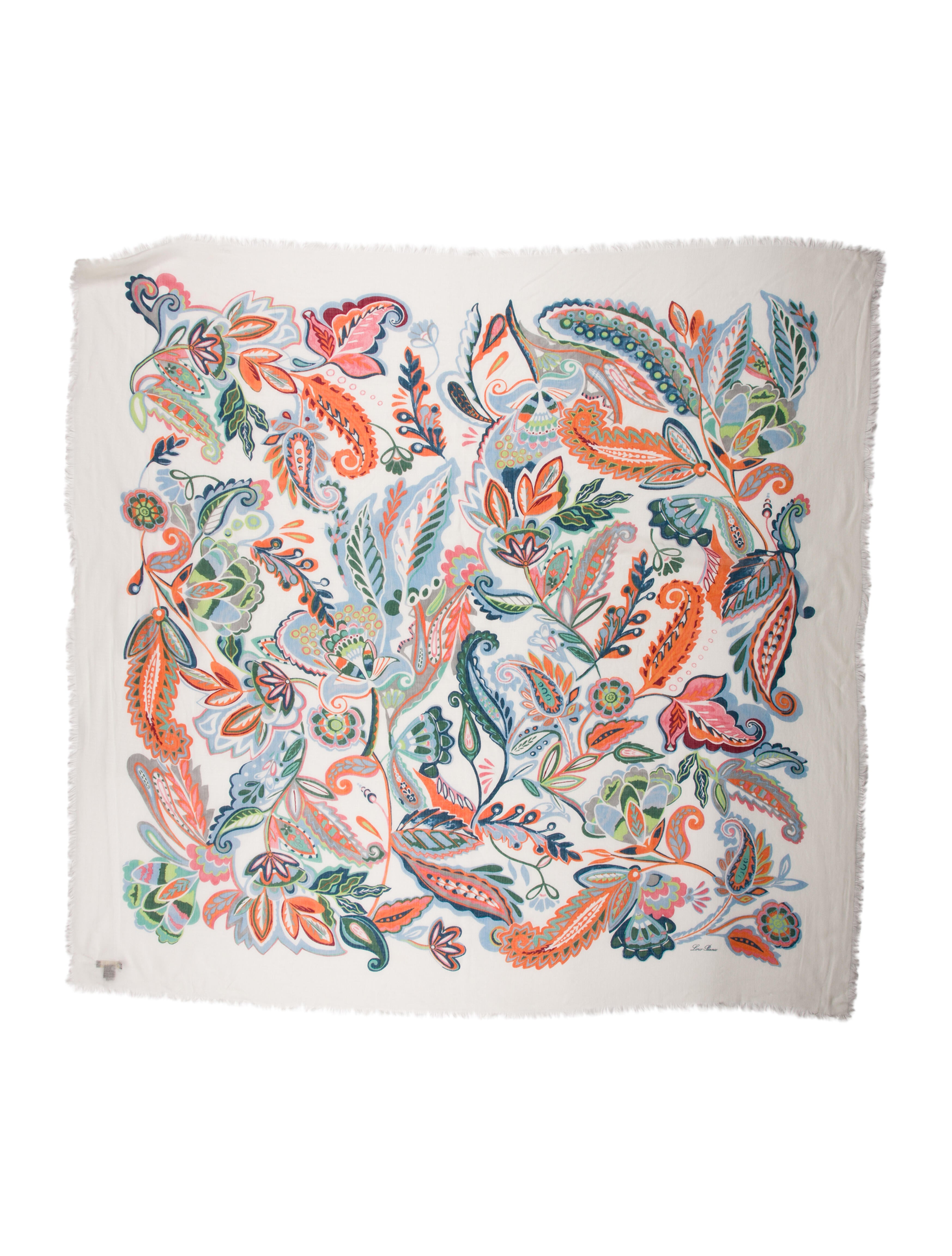 Loro Piana Cashmere Floral Print Shawl