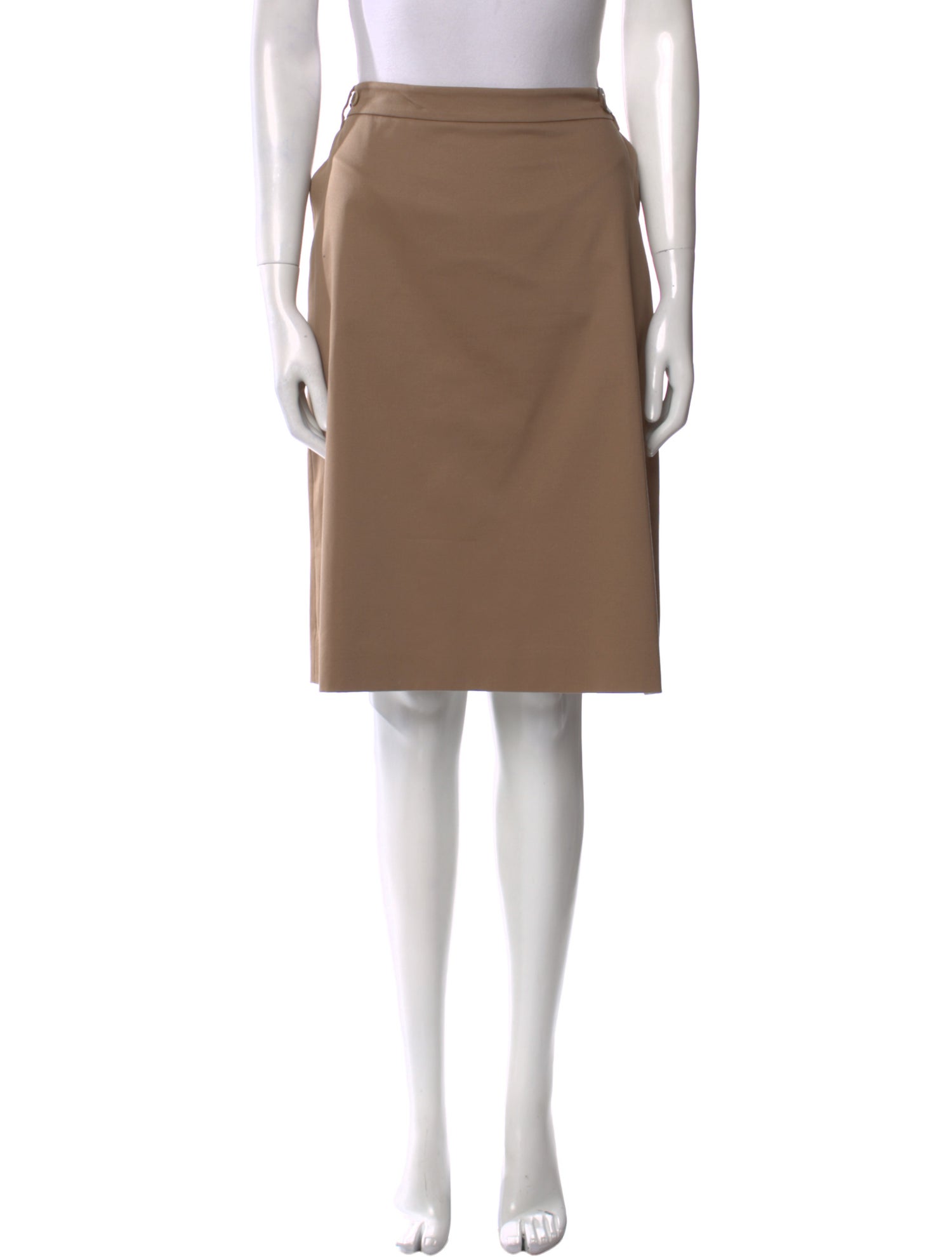 Loro Piana Leather Trim Embellishment Knee-Length Skirt