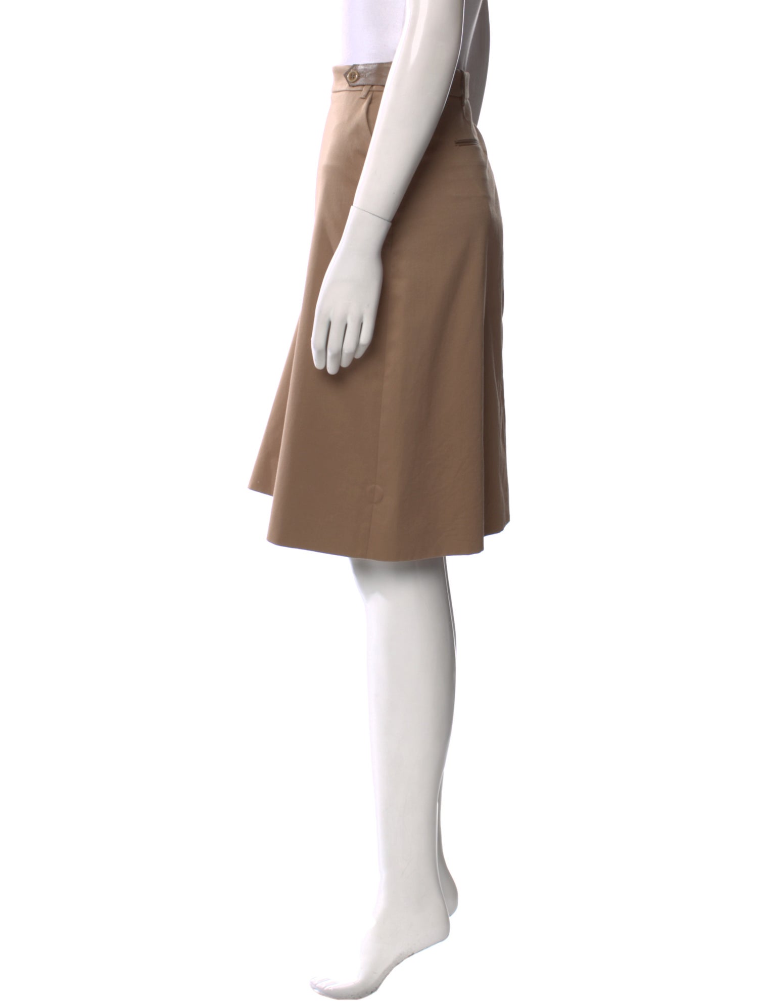 Loro Piana Leather Trim Embellishment Knee-Length Skirt