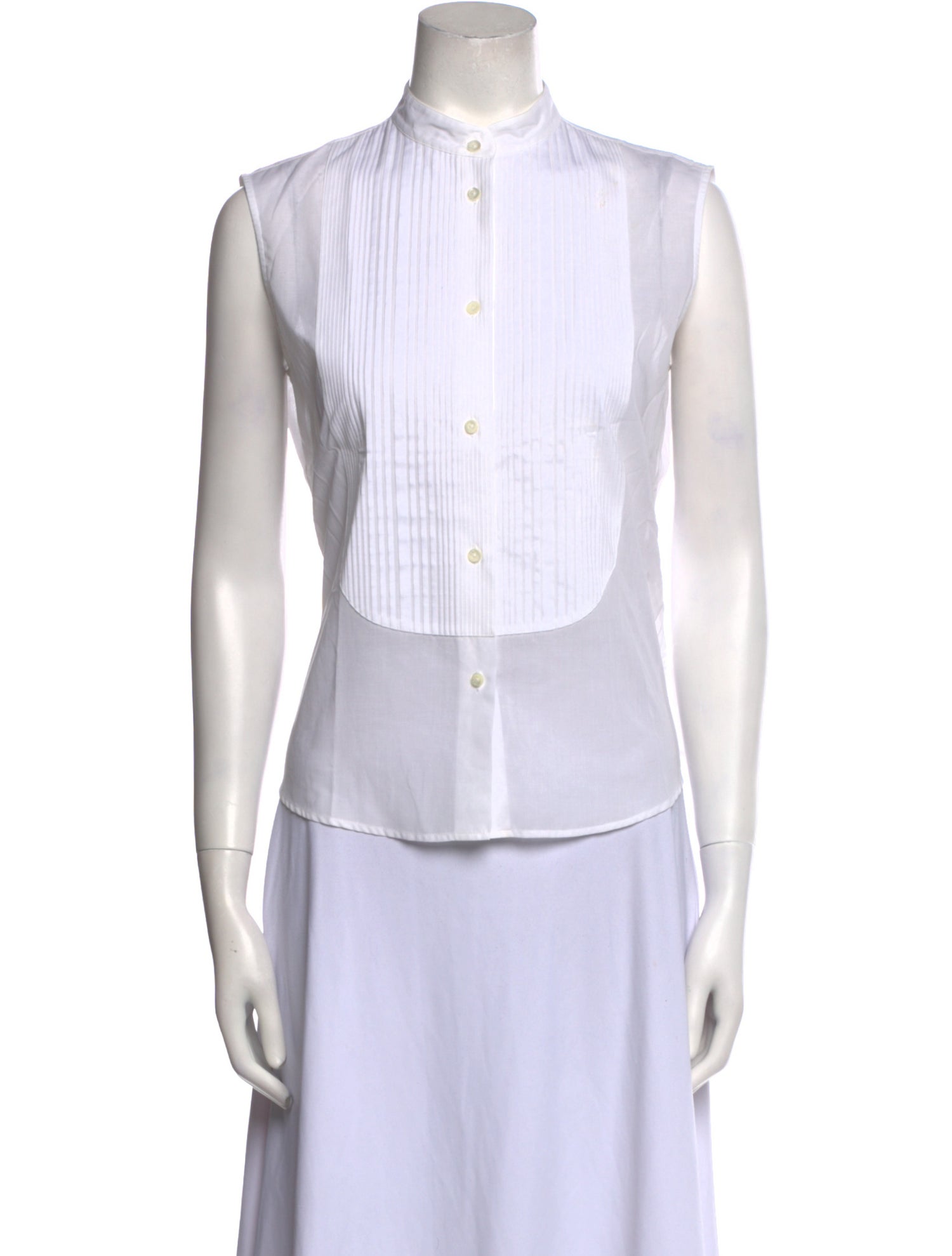 Loro Piana Striped Sleeveless Button-Up Top