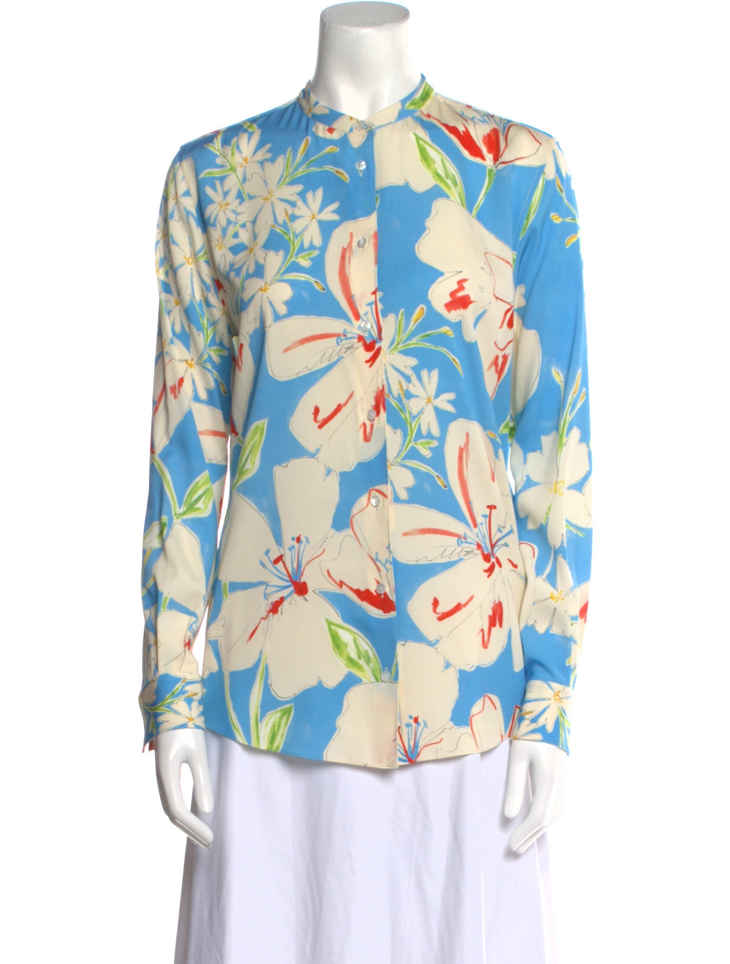 Loro Piana Silk Floral Print Blouse