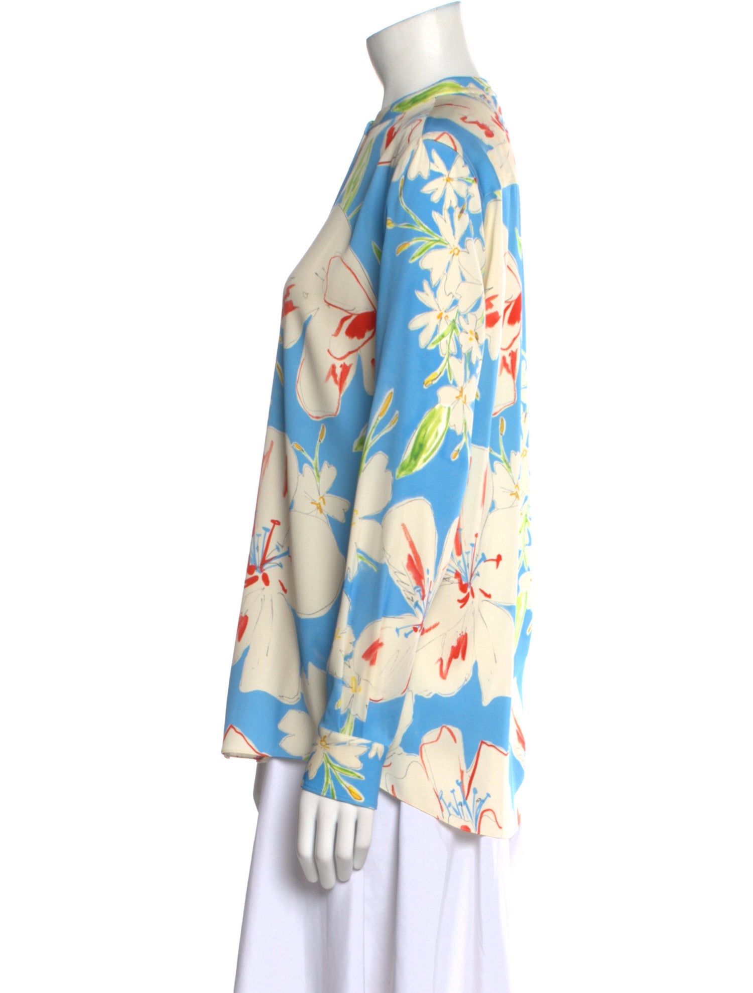 Loro Piana Silk Floral Print Blouse