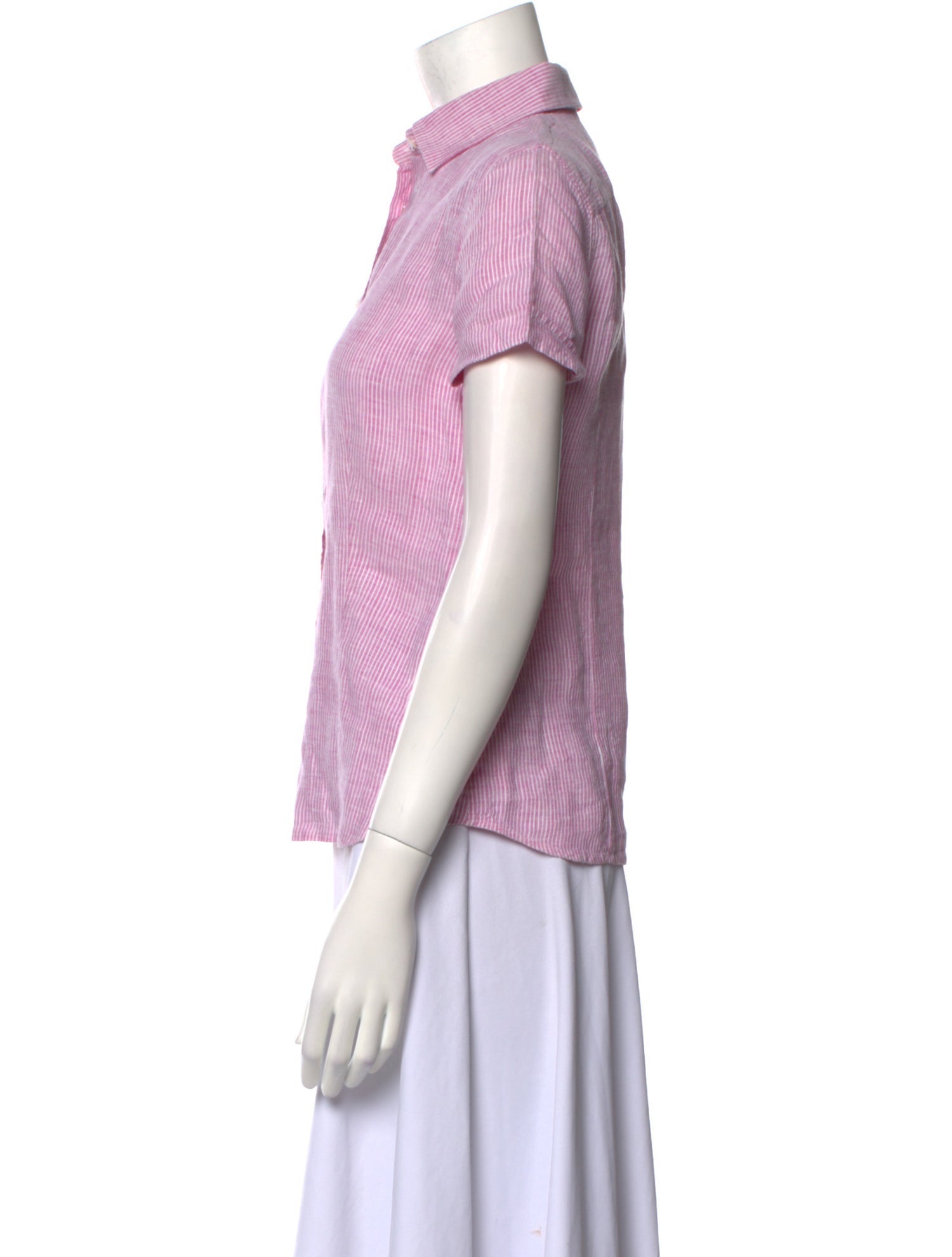 Loro Piana Linen Striped Button-Up Top