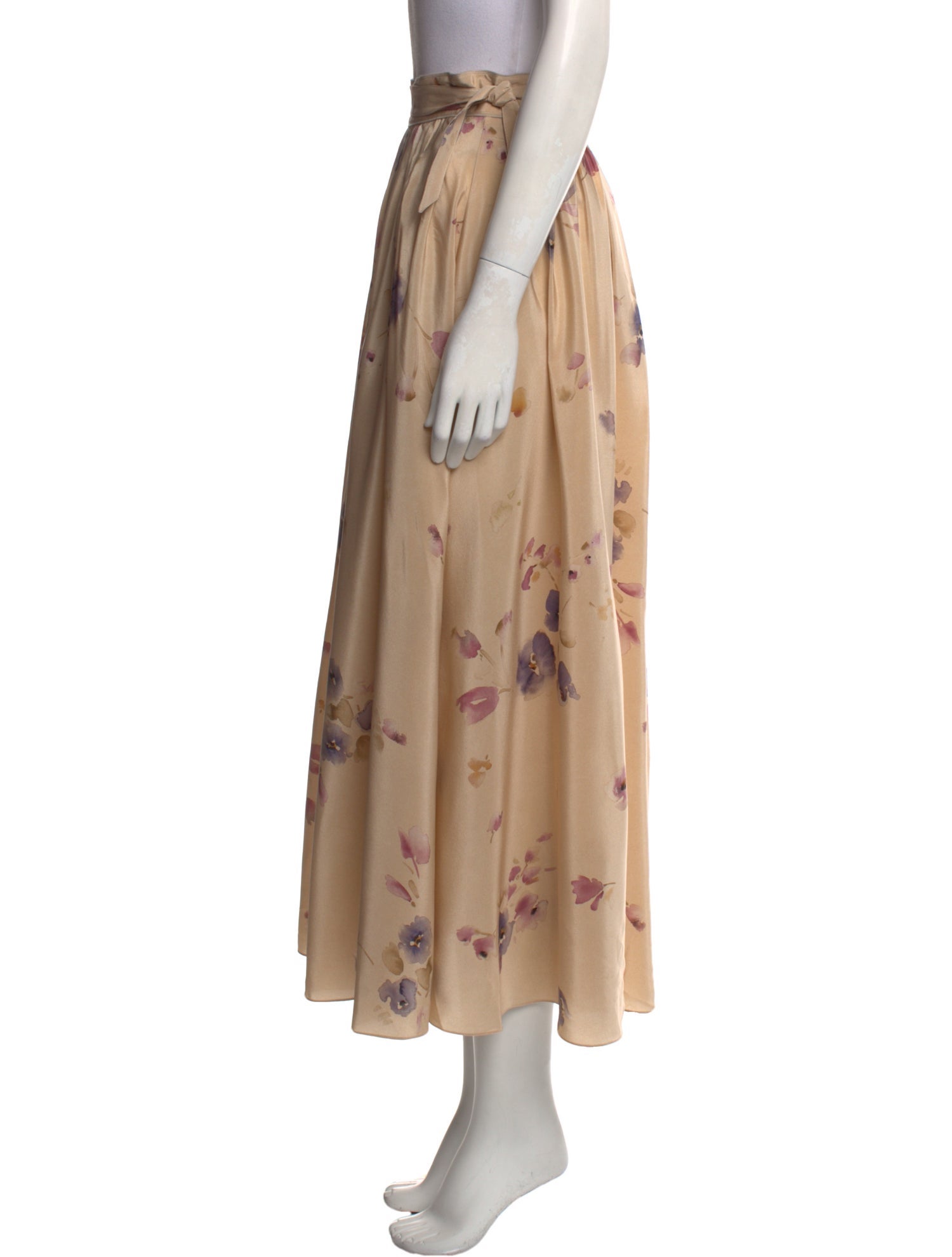 Loro Piana Silk Midi Length Skirt