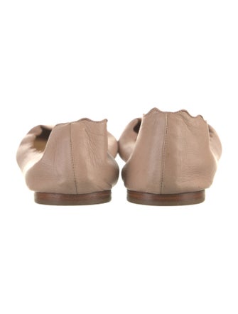 Chloé Leather Scalloped Accent Ballet Flats