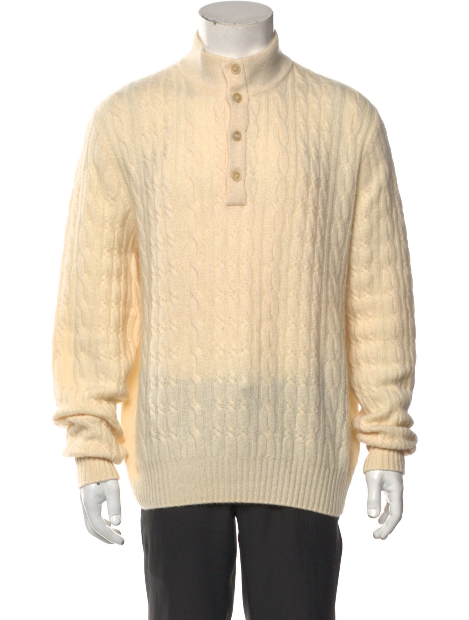 Loro Piana Cashmere Mock Neck Polo Sweater