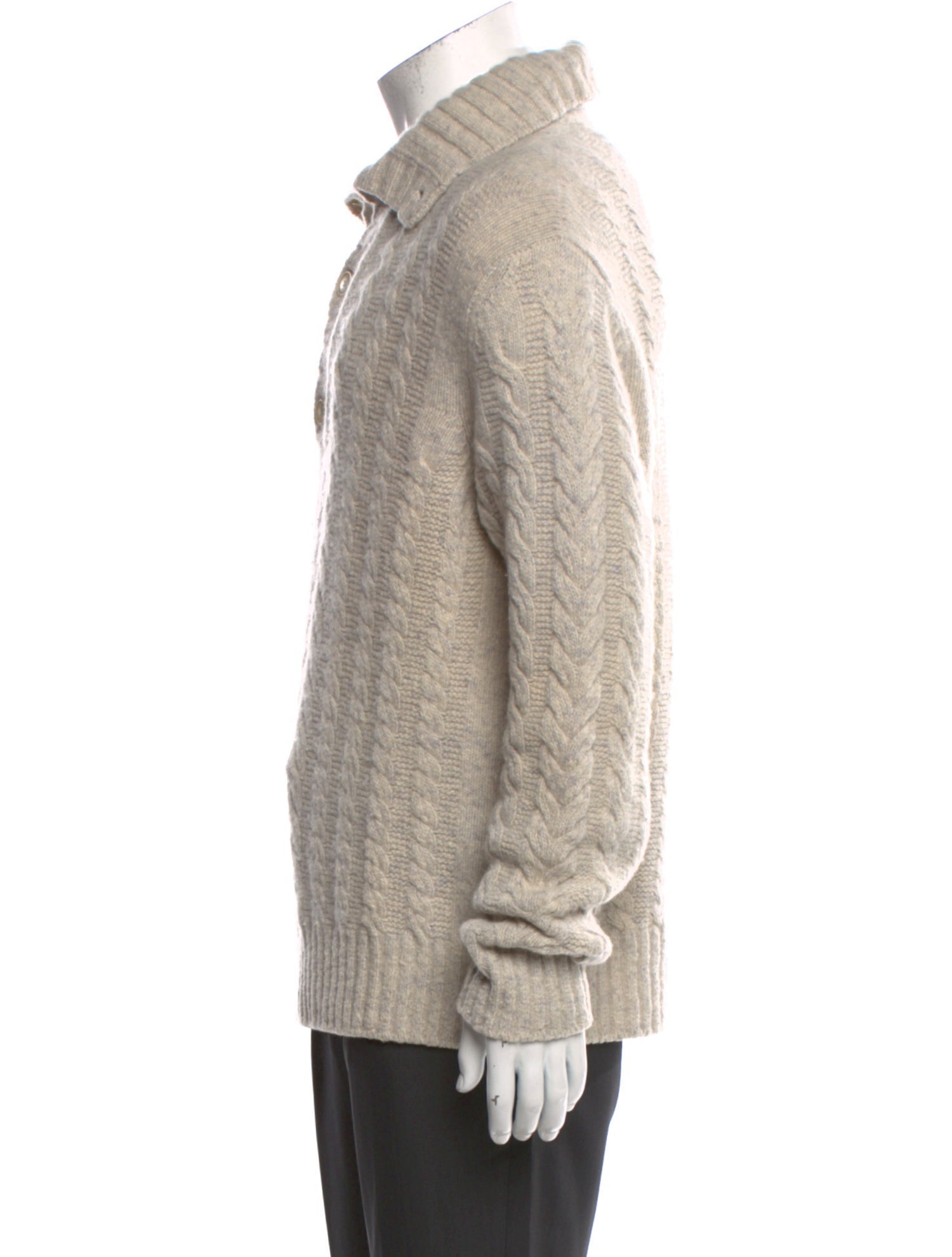 Loro Piana Cashmere Mock Neck Polo Sweater